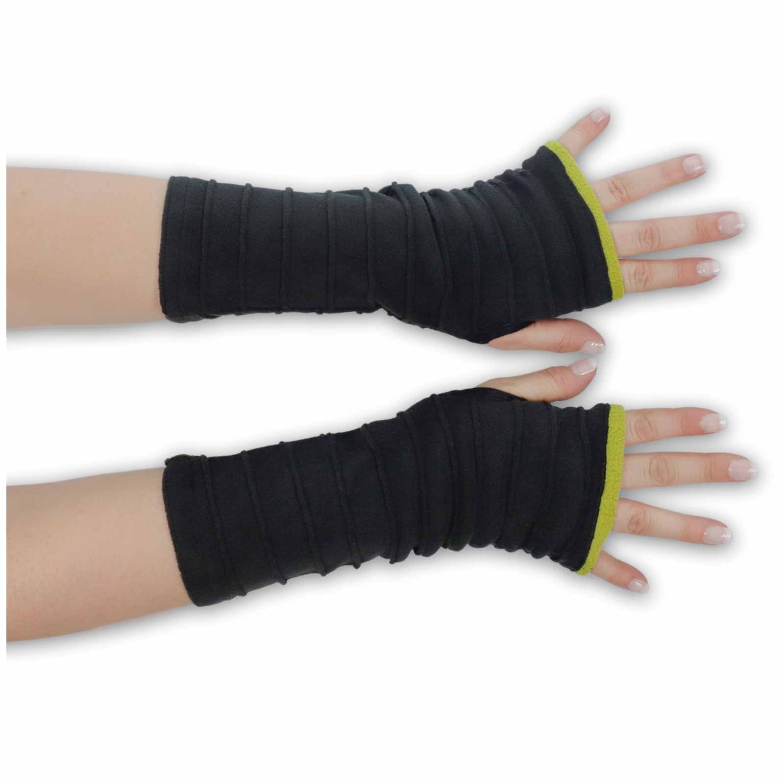 KUNST UND MAGIE Armstulpen Armstulpen Fleece Stulpen Handwärmer Handschuhe Hippie Gothic Boho