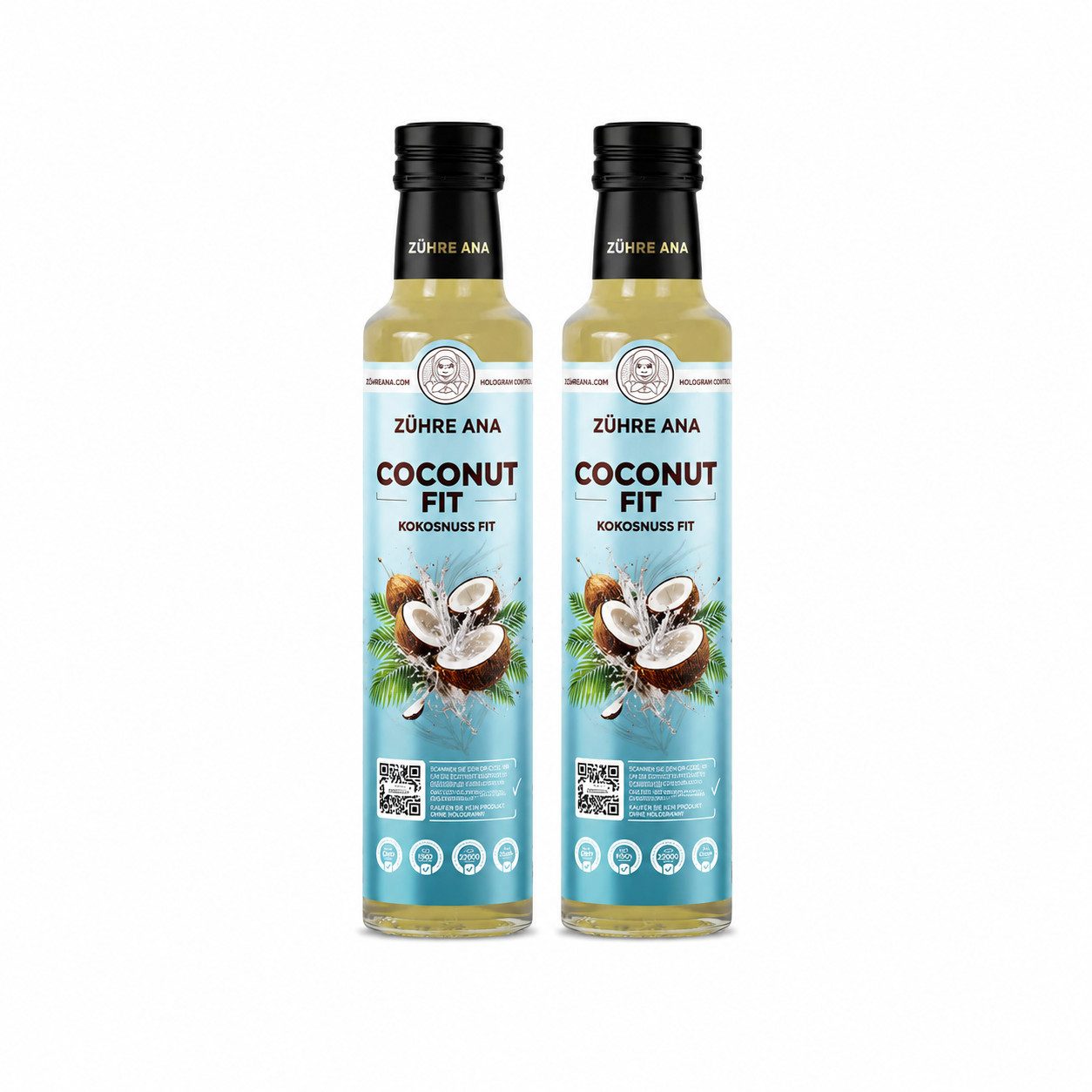 Zühre Ana® Sirup Coconut Fit Sirup – Kokos Chia Erfrischungsgetränk, 250 ml, Ein leichter und erfrischender Geschmack für den Alltag
