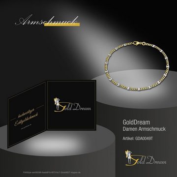 GoldDream Goldarmband GoldDream 19cm Damen Armband Plättchen (Armband), Damen Armband (Plättchen) ca. 19cm, 333 Gelbgold - 8 Karat, 333 Weißgo
