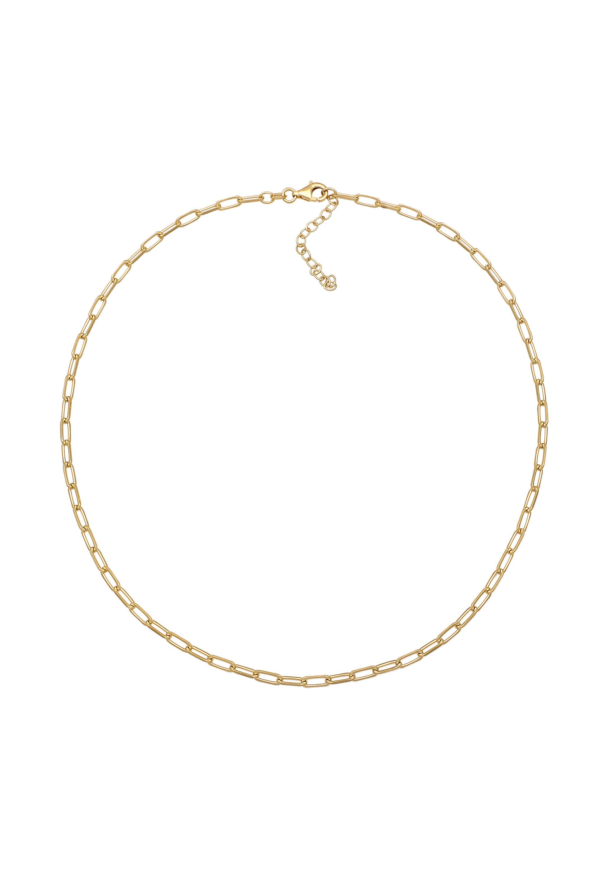 Nenalina Kette ohne Anhänger Gliederkette 925 Sterling Silber vergoldet