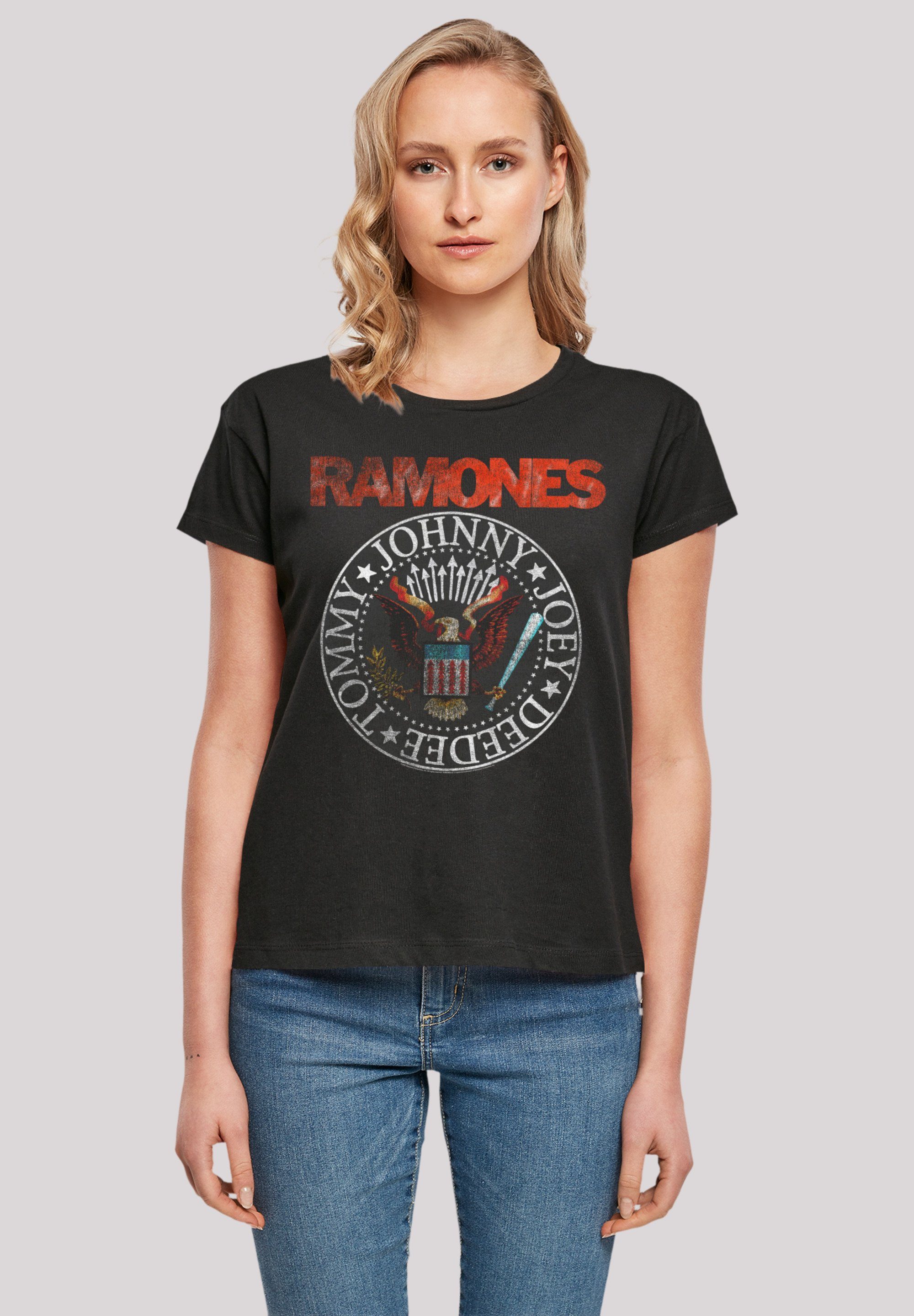 F4NT4STIC T-Shirt Ramones Rock Musik Band VINTAGE EAGLE SEAL Premium Qualität, Band, Rock-Musik