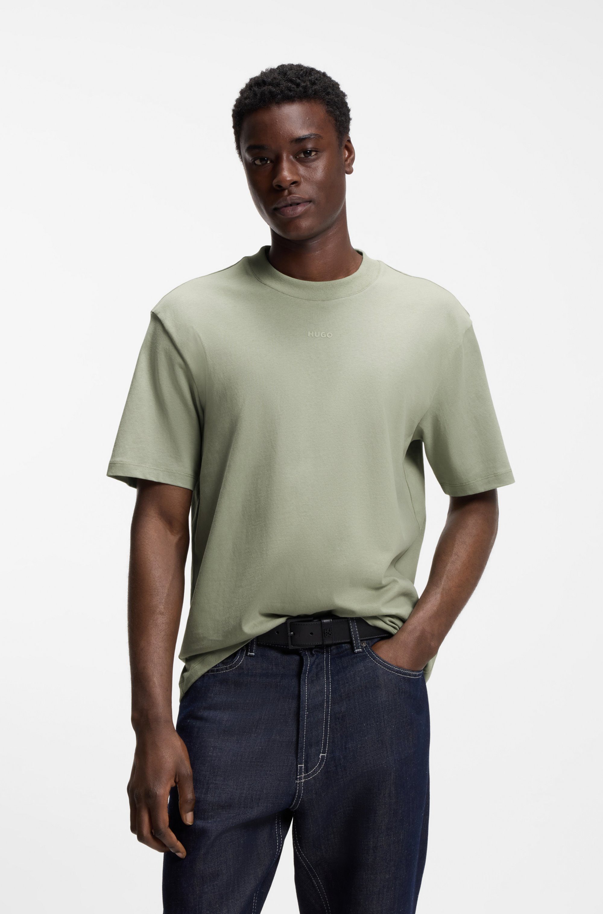 HUGO T-Shirt Rundhalsausschnitt, Relaxed Fit, Logo-Print günstig online kaufen