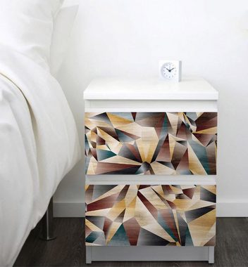 MyMaxxi Möbelfolie Kommodenaufkleber Malm Abstrakte Formen in Holz Farben