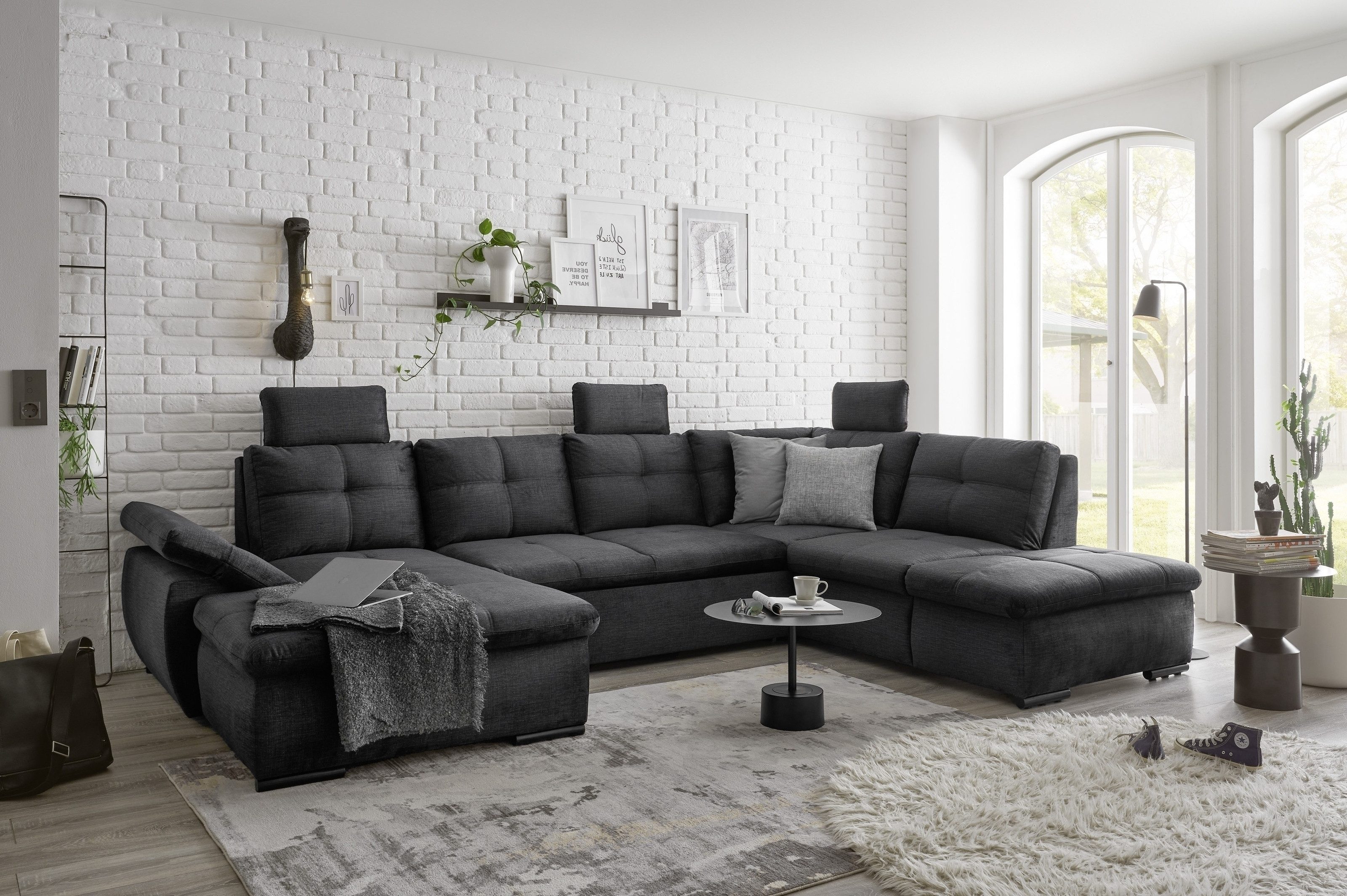ED EXCITING DESIGN Wohnlandschaft "Alija U-Form", mit Bettfunktion, Bettkas günstig online kaufen