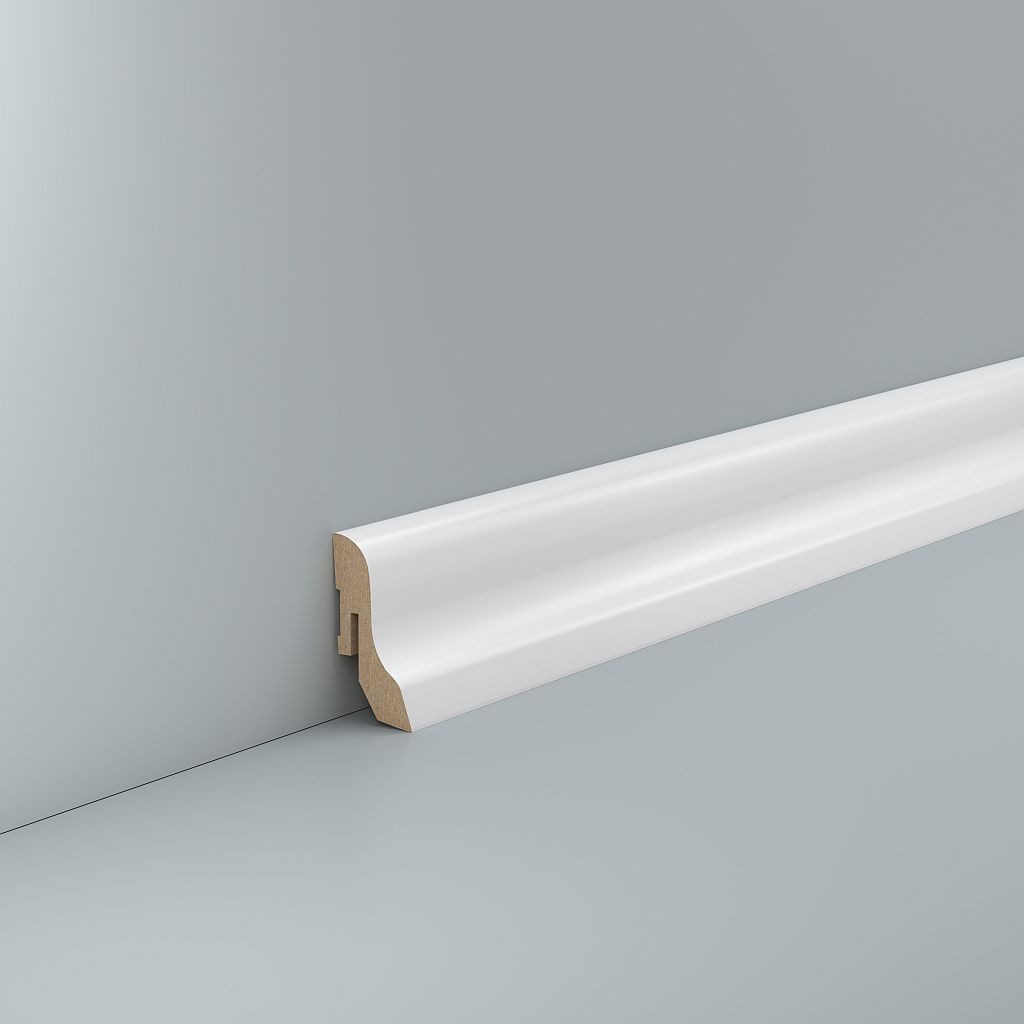 Südbrock Sockelleiste Sockelleiste weiß 20 x 40 MDF foliert RAL 9016 Fußleiste, L: 250 cm, H: 4 cm, 1-St.