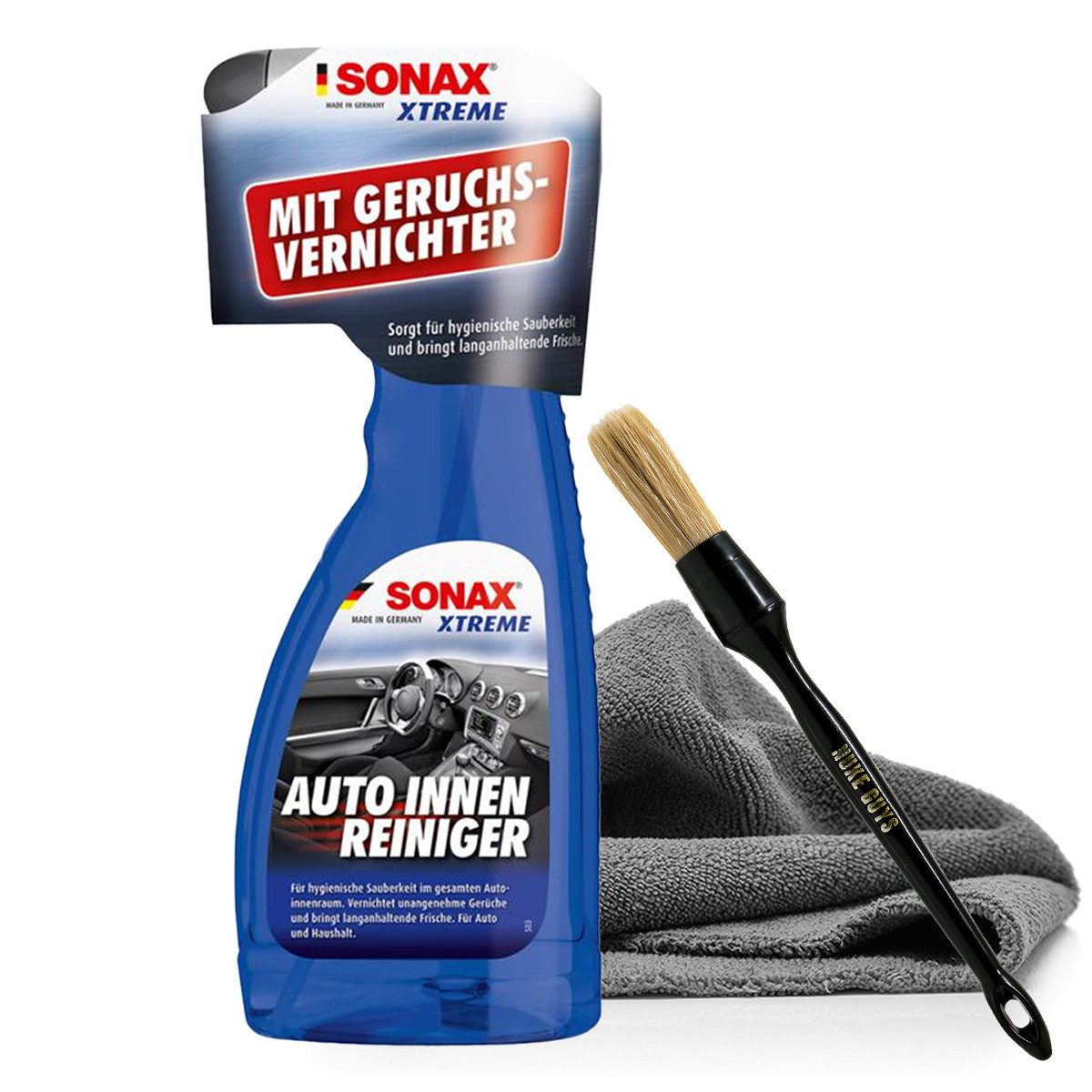 Sonax SONAX Xtreme Innenreinger Set - Mikrofasertuch - Pinsel Auto-Reinigungsmittel (Auto Aufbereitungsset für den Innenraum KFZ Innenreinigungsset - Autopflege - Reiniger)
