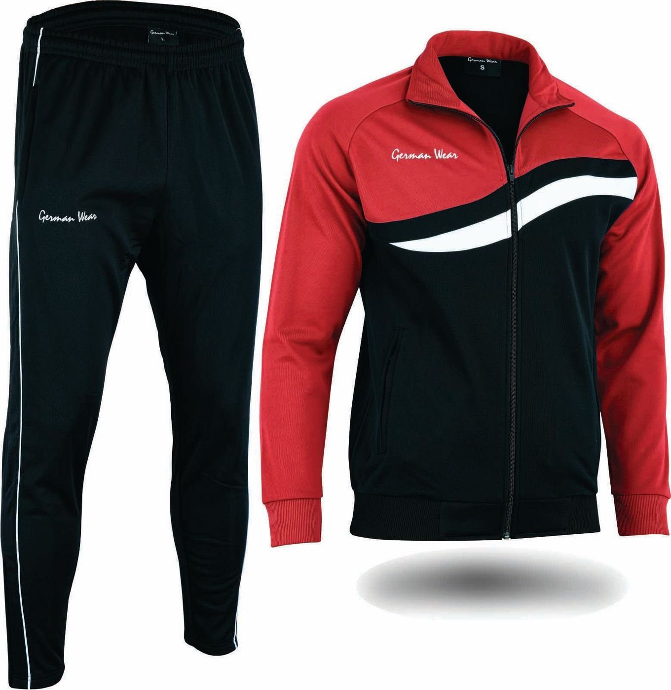 German Wear Jogginganzug Herren GW779k, Trainingsanzug Doppellagig Trainingsanzugs Sportanzug Rot