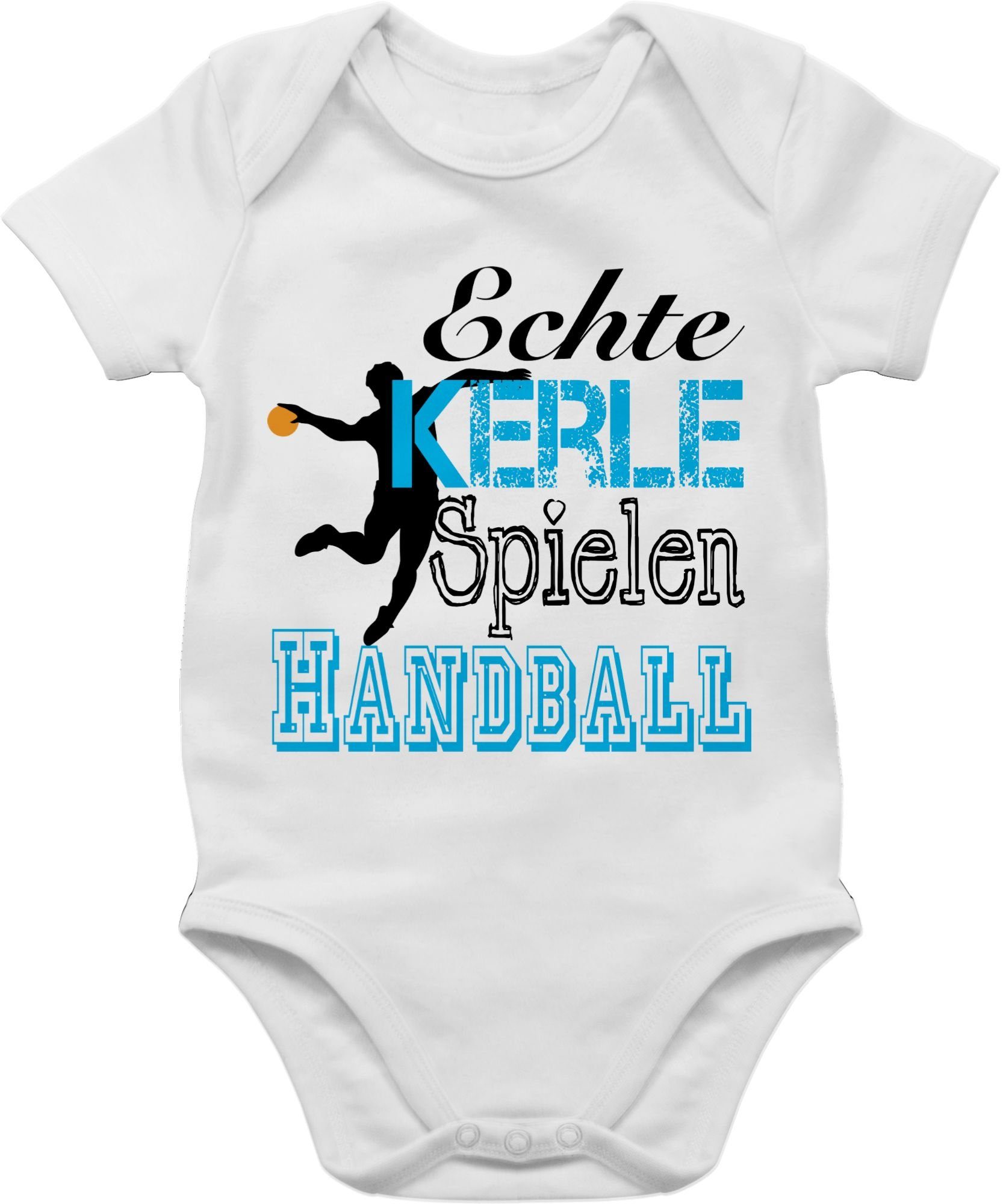 Shirtracer Shirtbody Echte Kerle Spielen Handball Sport & Bewegung Baby 2 Weiß