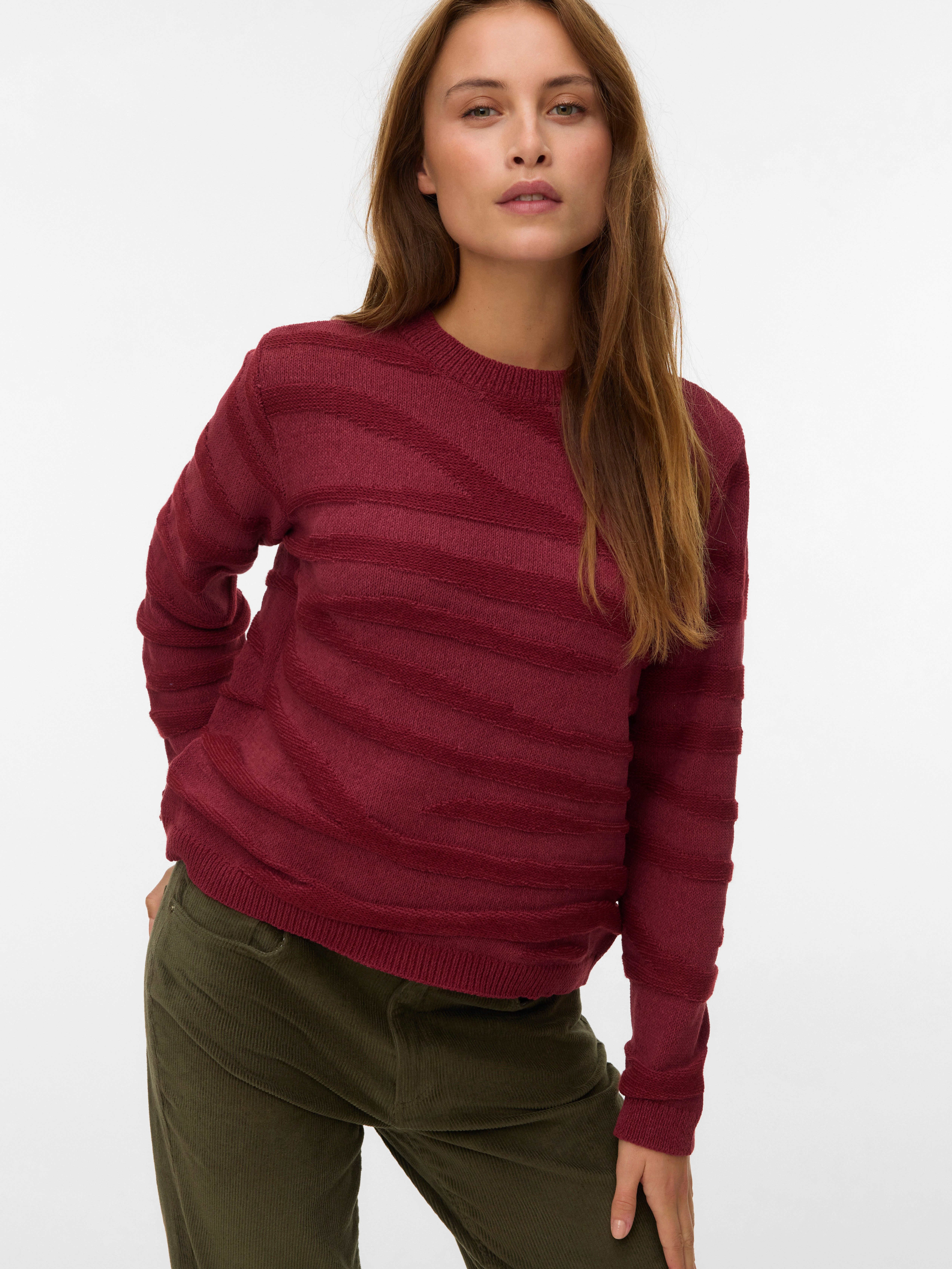 Vero Moda Strickpullover VMMALOU LS O-NECK PULLOVER BOO günstig online kaufen