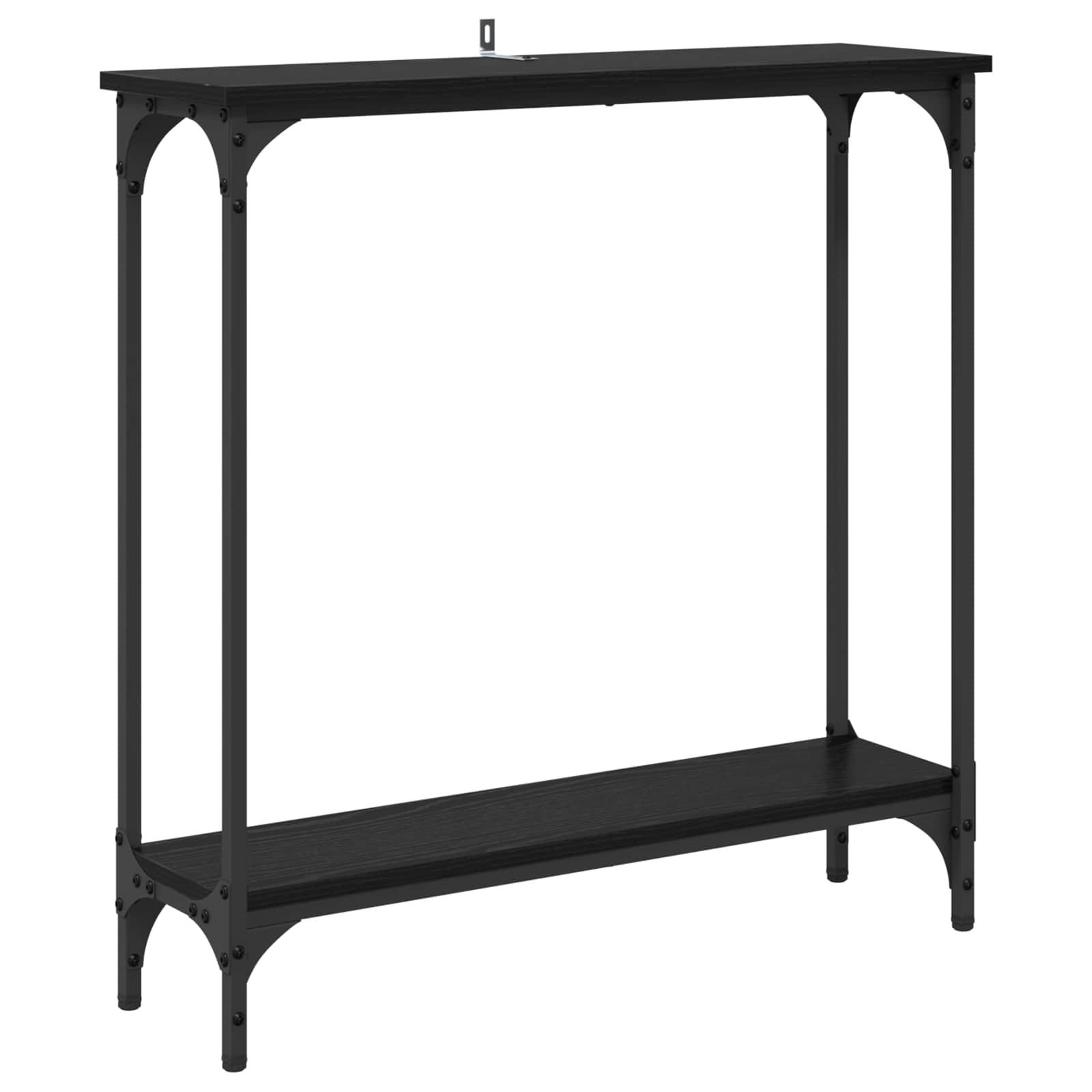 vidaXL Beistelltisch Konsolentisch mit Regal Schwarz Eichen-Optik 75 x 22,5 x 75 cm (1-St)
