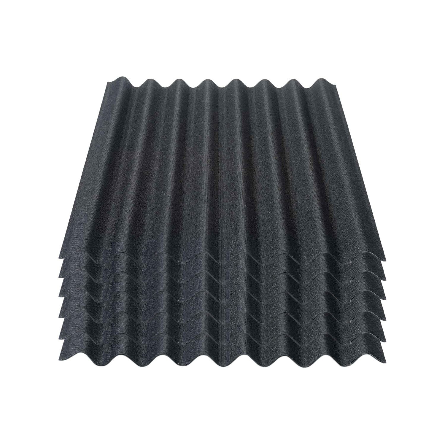 Onduline Dachpappe Onduline Easyline Dachplatte Wandplatte Bitumenwellplatten Wellplatte 6x0,76m² - schwarz, wellig, 4.56 m² pro Paket, (6-St)