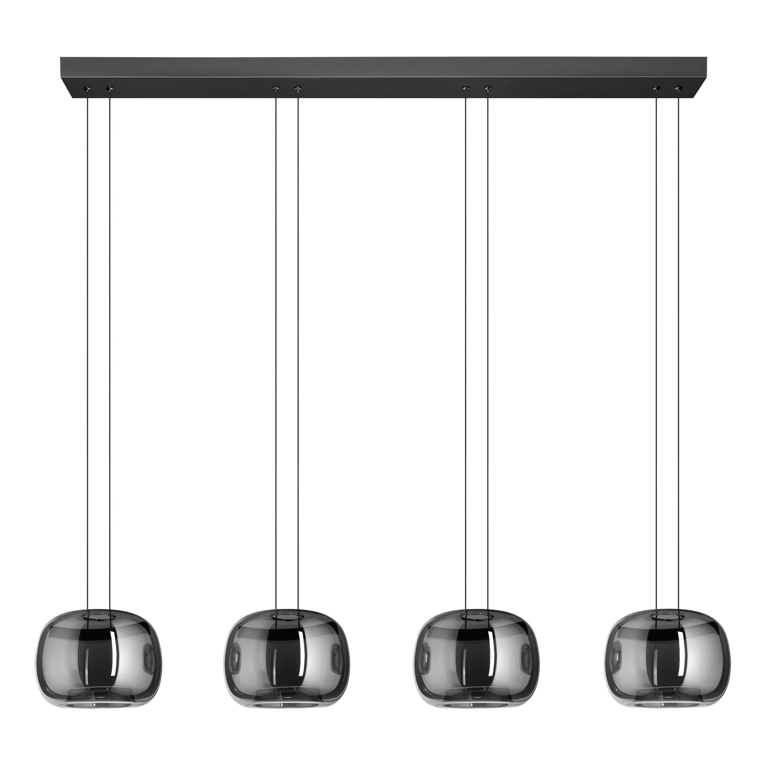 EGLO Hängeleuchte HORTUNAS Pendellampe - Stahl - LED - 4X5,8W - IP20, Dimmfunktion, mehrere Helligkeitsstufen, LED fest integriert, Warmweiß, Hängelampe, Deckenlampe, Wohnzimmer, Esszimmer, L126 x B21 x H150 cm