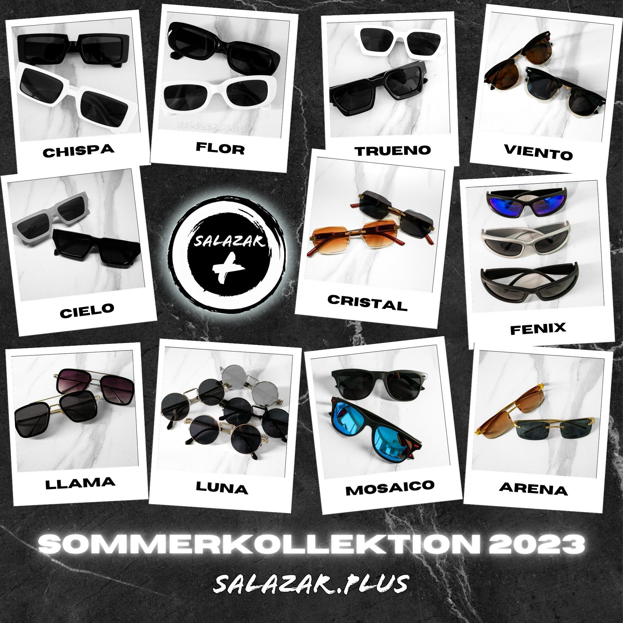 Damen Rechteckig Unisex Sonnenbrille 4 Brille Farben Transparent salazar.plus Farblos Rahmenlos Randlos Herren