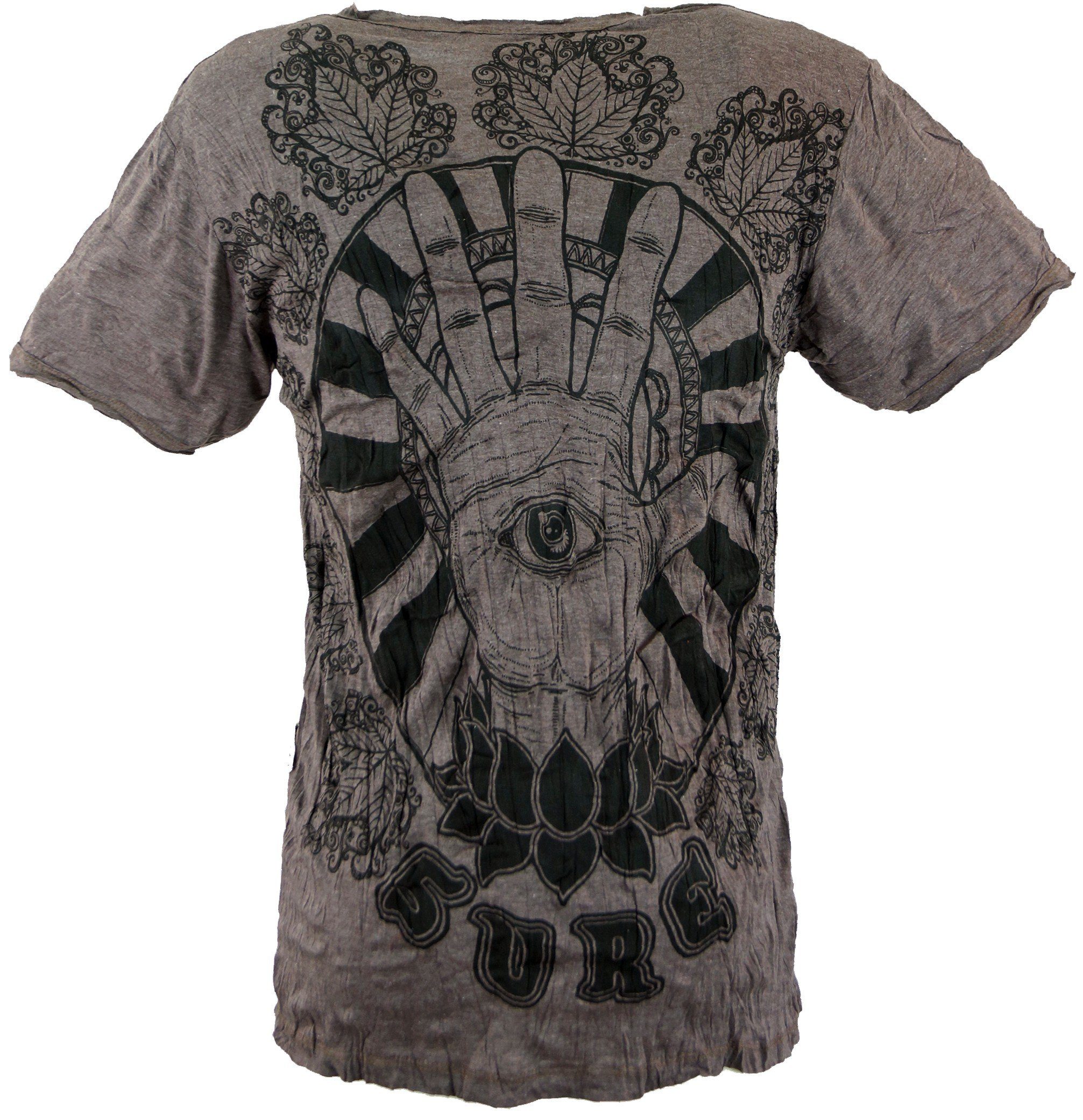 taupe Festival, - Sure Goa T-Shirt Eye alternative Style, Bekleidung T-Shirt Magic Guru-Shop