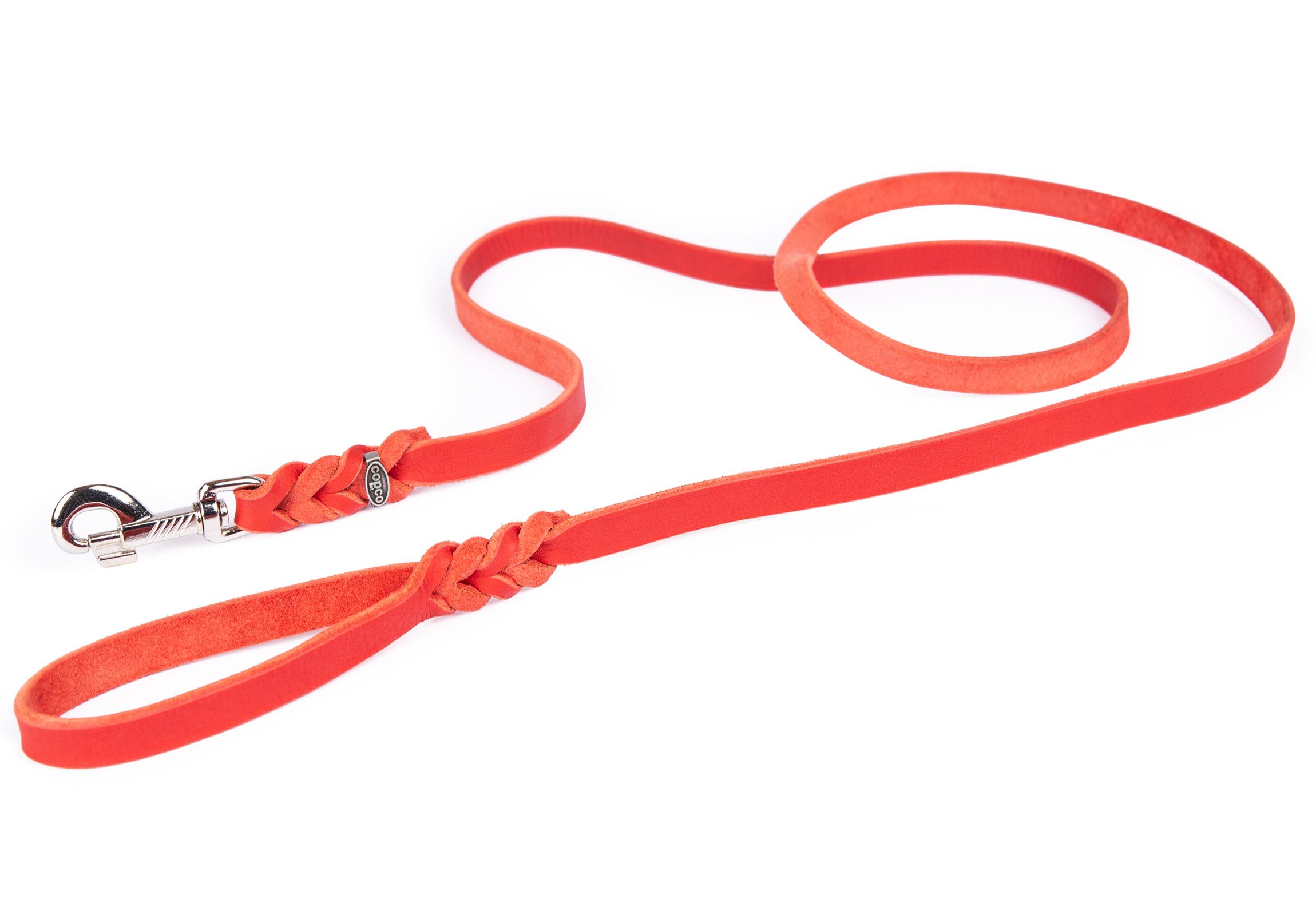 CopcoPet Hundeleine Fettlederleine mit Handschlaufe, Leder