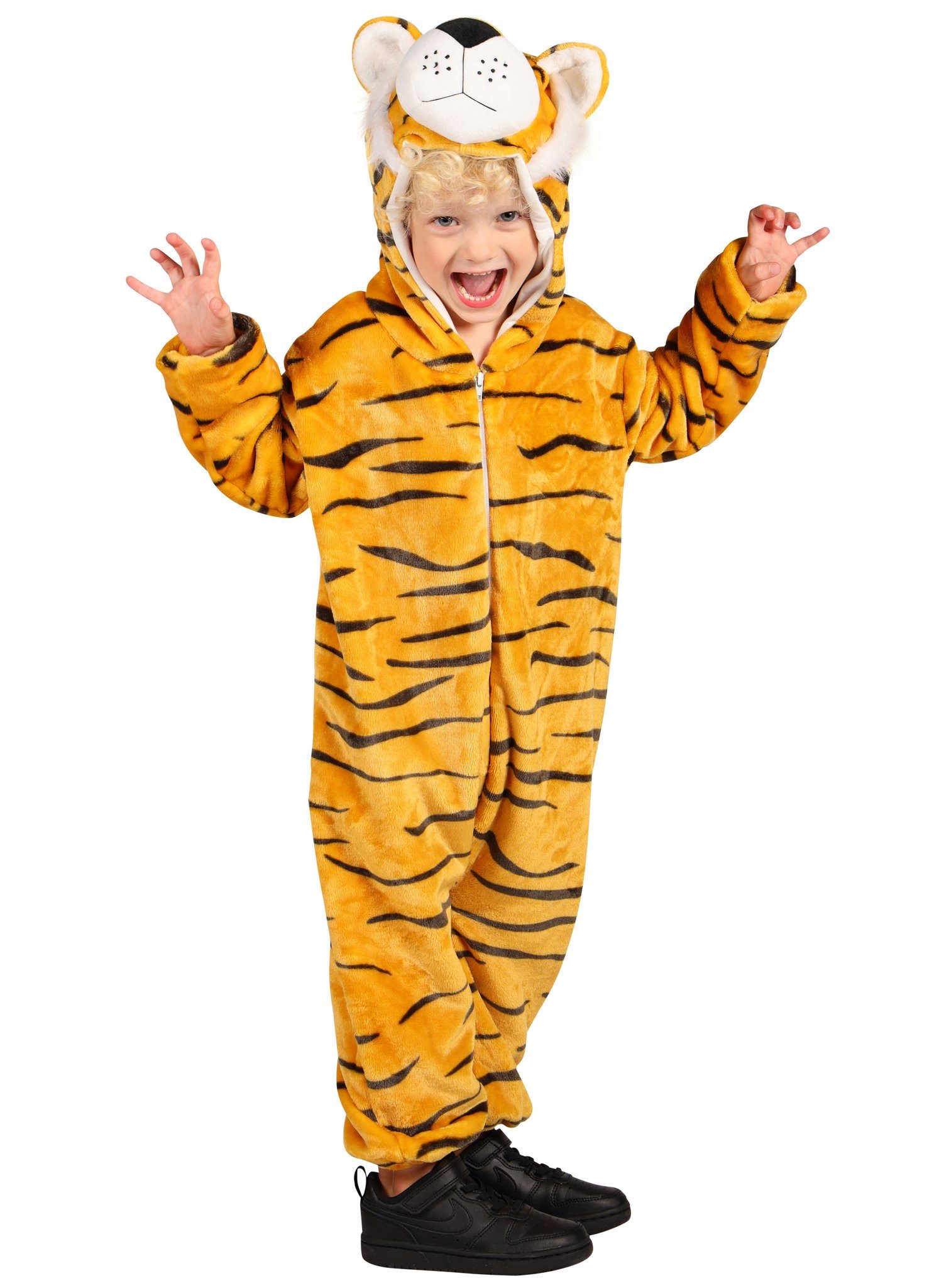 thetru Kostüm Tiger Kostümoverall für Kinder, Kuscheliges Tierkostüm zum Wohlfühlen