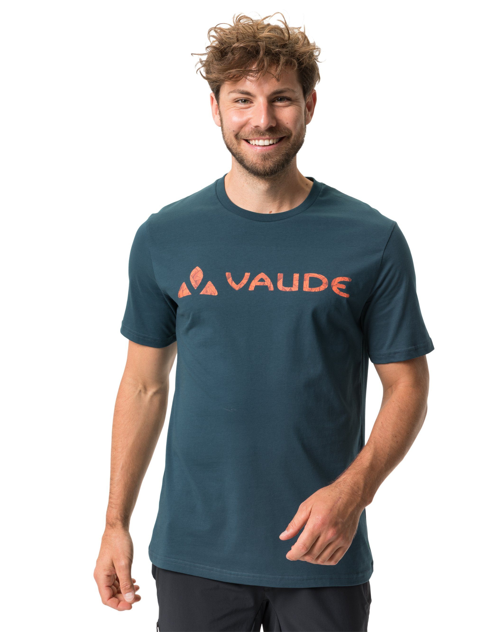 mallard green Shirt Men's (1-tlg) T-Shirt Knopf Grüner Logo VAUDE