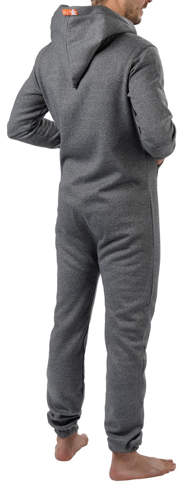 O'Poppy Jumpsuit Herren dunkelgrau (1-tlg) mit Kapuze und Eingriffstaschen