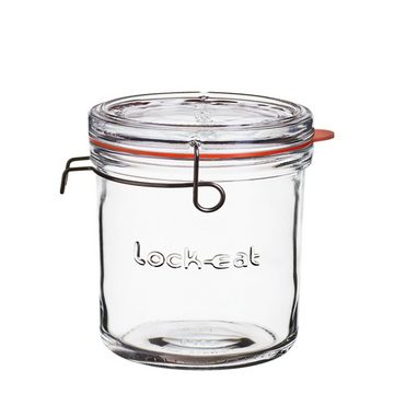 Luigi Bormioli Vorratsglas 2er Set Lock-Eat Einmachgläser mit Deckel - 0,5L + 0,75L, Glas