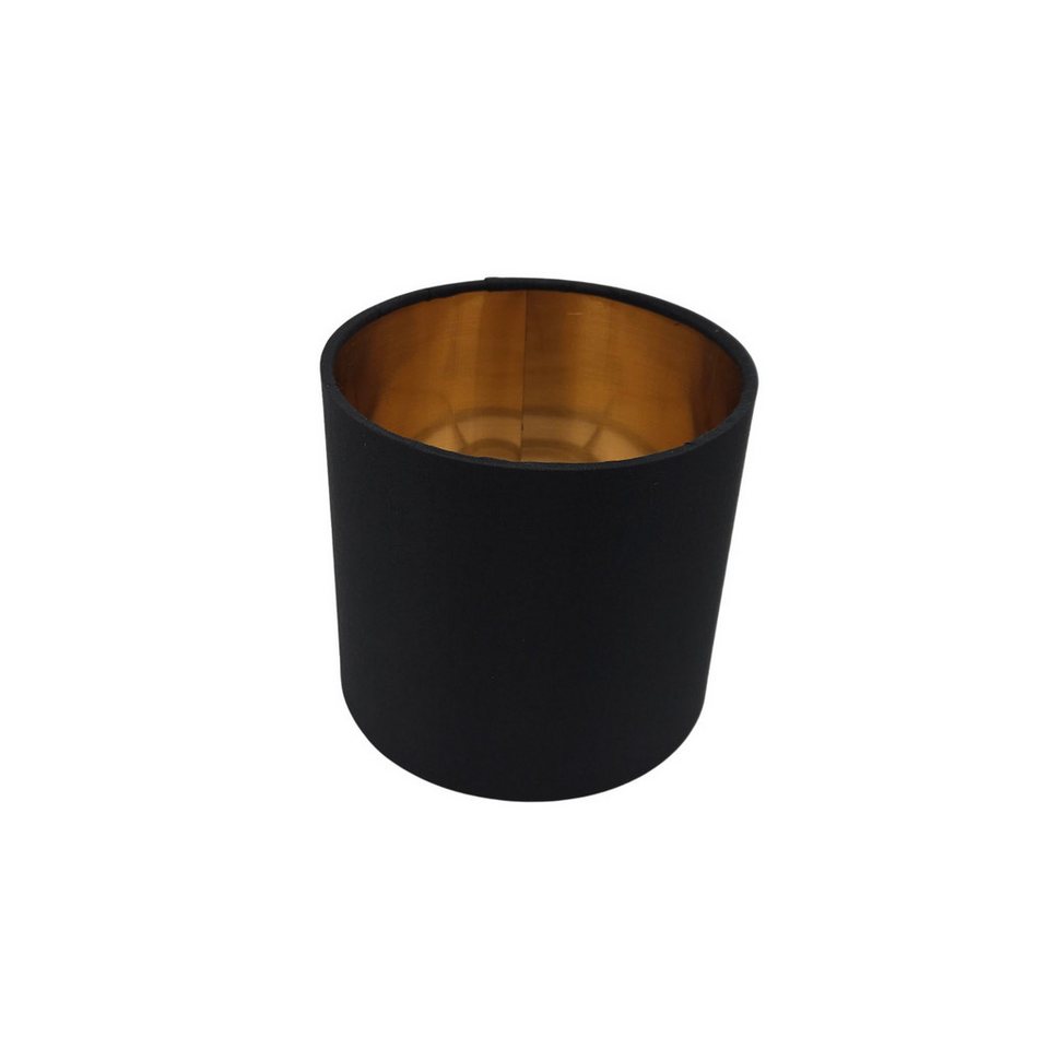 Lichthandel Hoch Lampenschirm Stehlampe Hängelampe Ø12cm Durchmesser schwarz gold Leinenschirm, Retro Vintage Stofflampenschirm Textilschirm Ersatzschirm Leinenschirm
