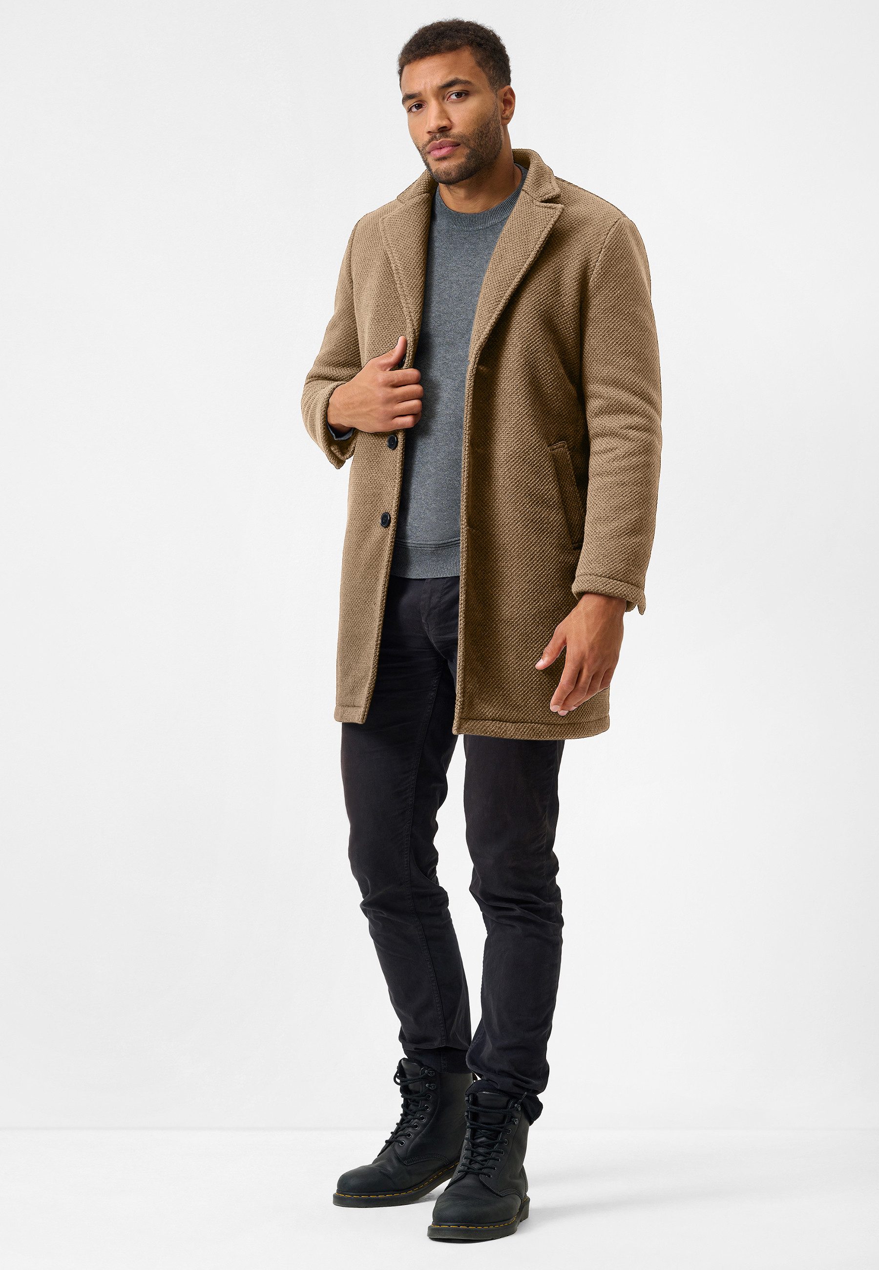 RICANO Wollmantel Angelo Stilvoller Herren Wollmantel