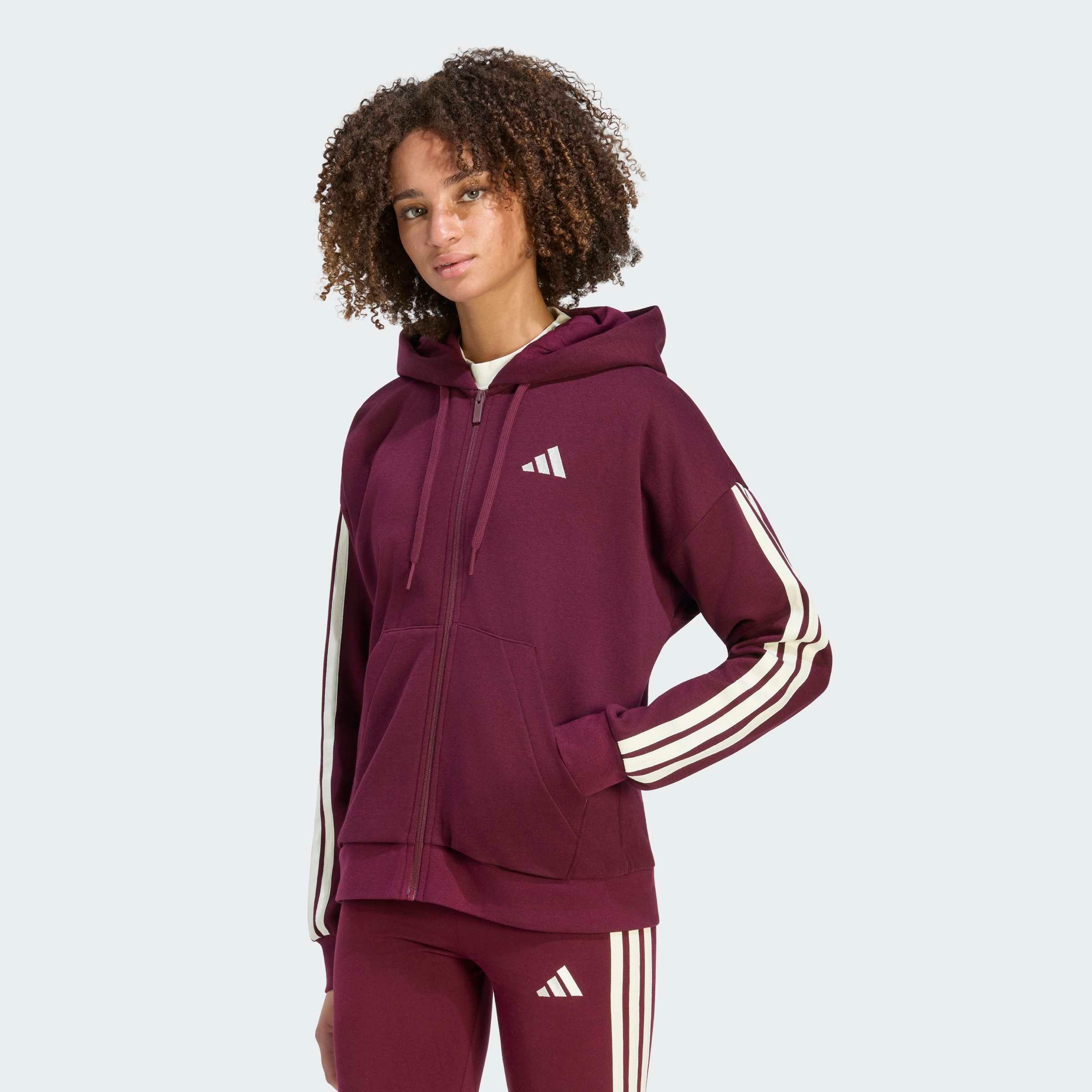 adidas Sportswear Kapuzensweatjacke ESSENTIALS 3-STREIFEN FLEECE