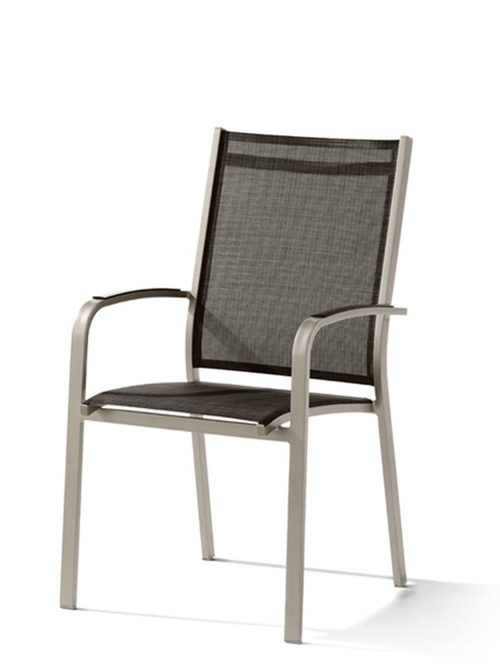 sieger Stapelstuhl Meran, in Mocca, Kunstfasergewebe Textilux® - 57x98x64cm (BxHxT)