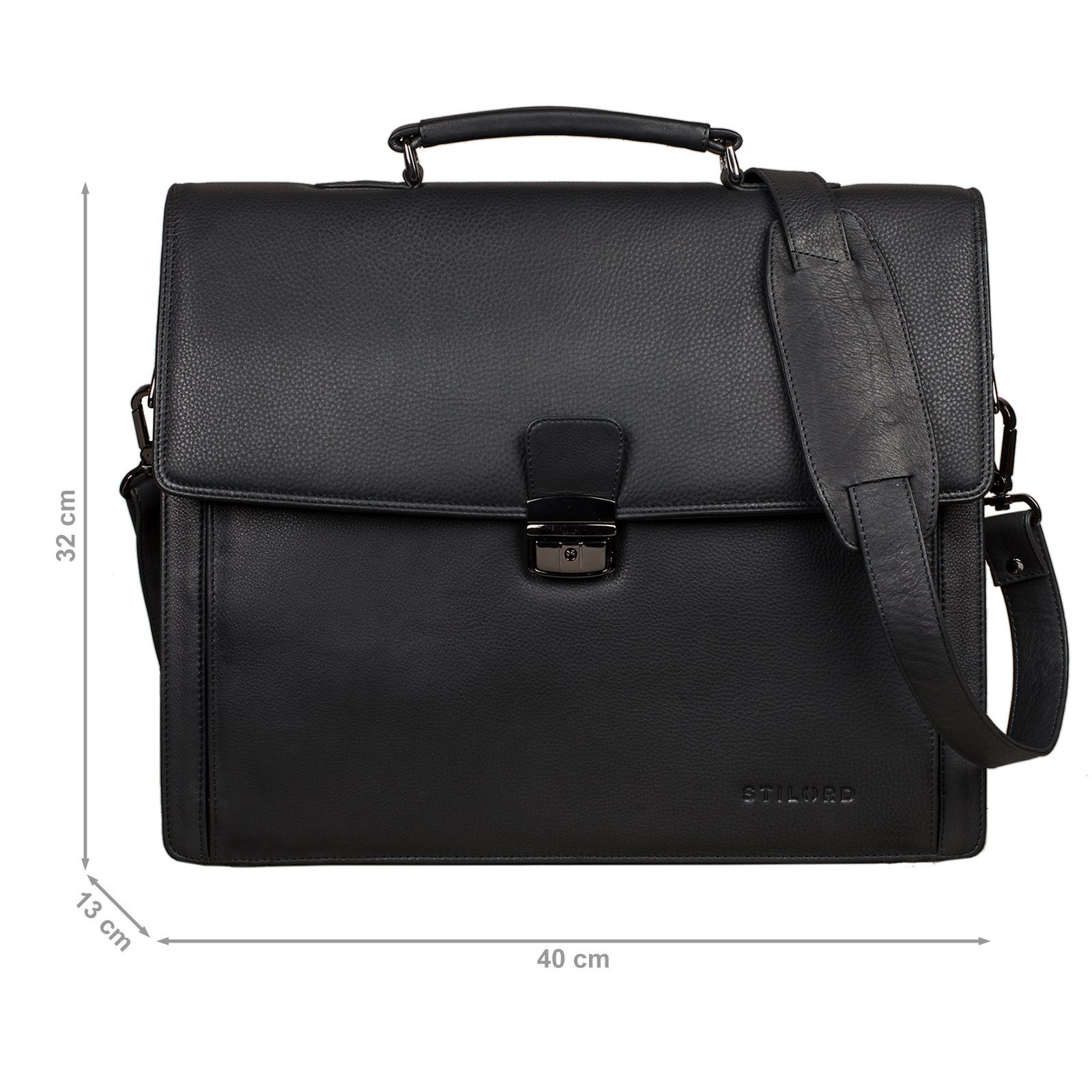 STILORD Laptoptasche "Noel" Aktentasche Leder Herren Vintage