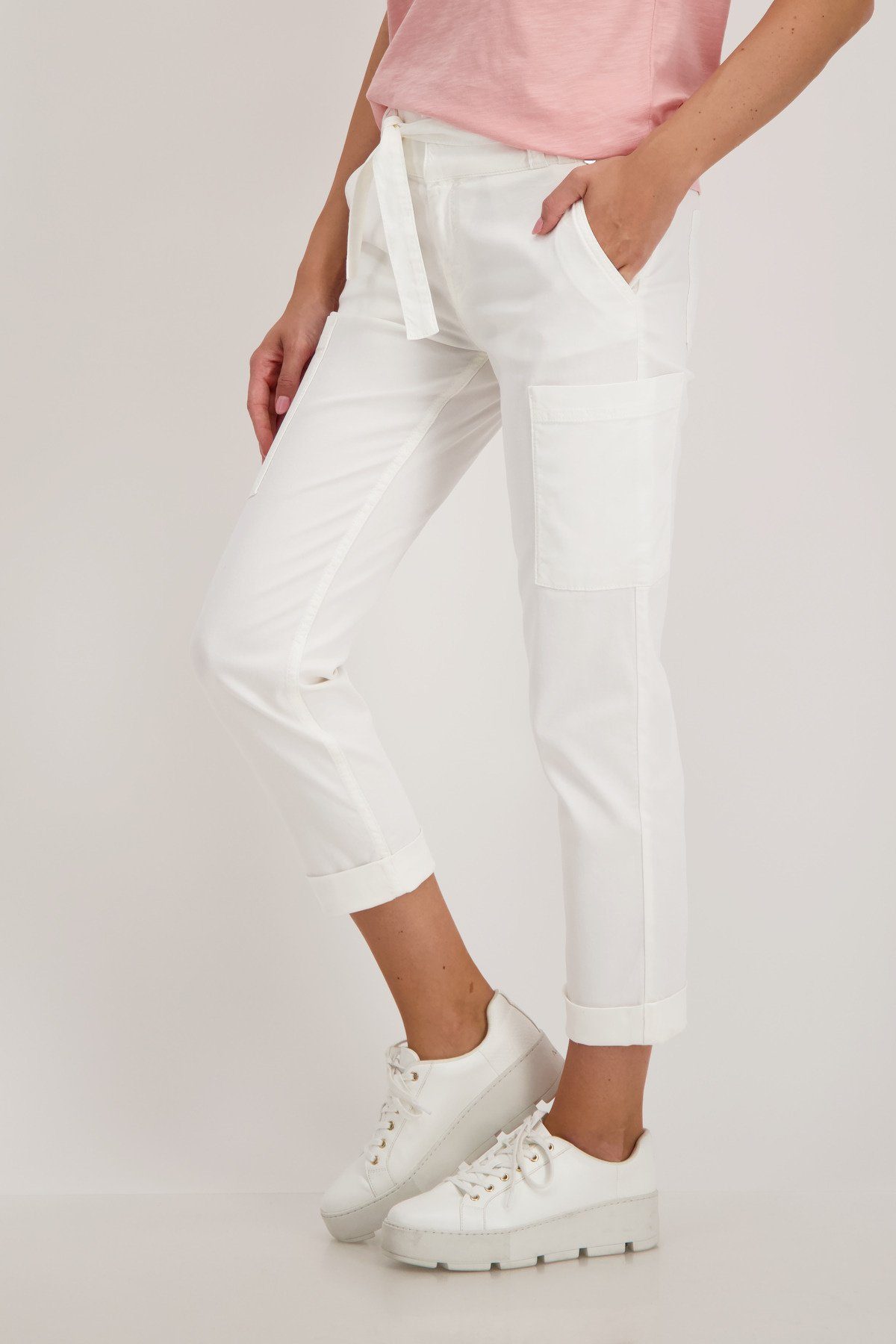 Monari Cargohose ⅞-Hose im Cargo-Style mit Gürtel