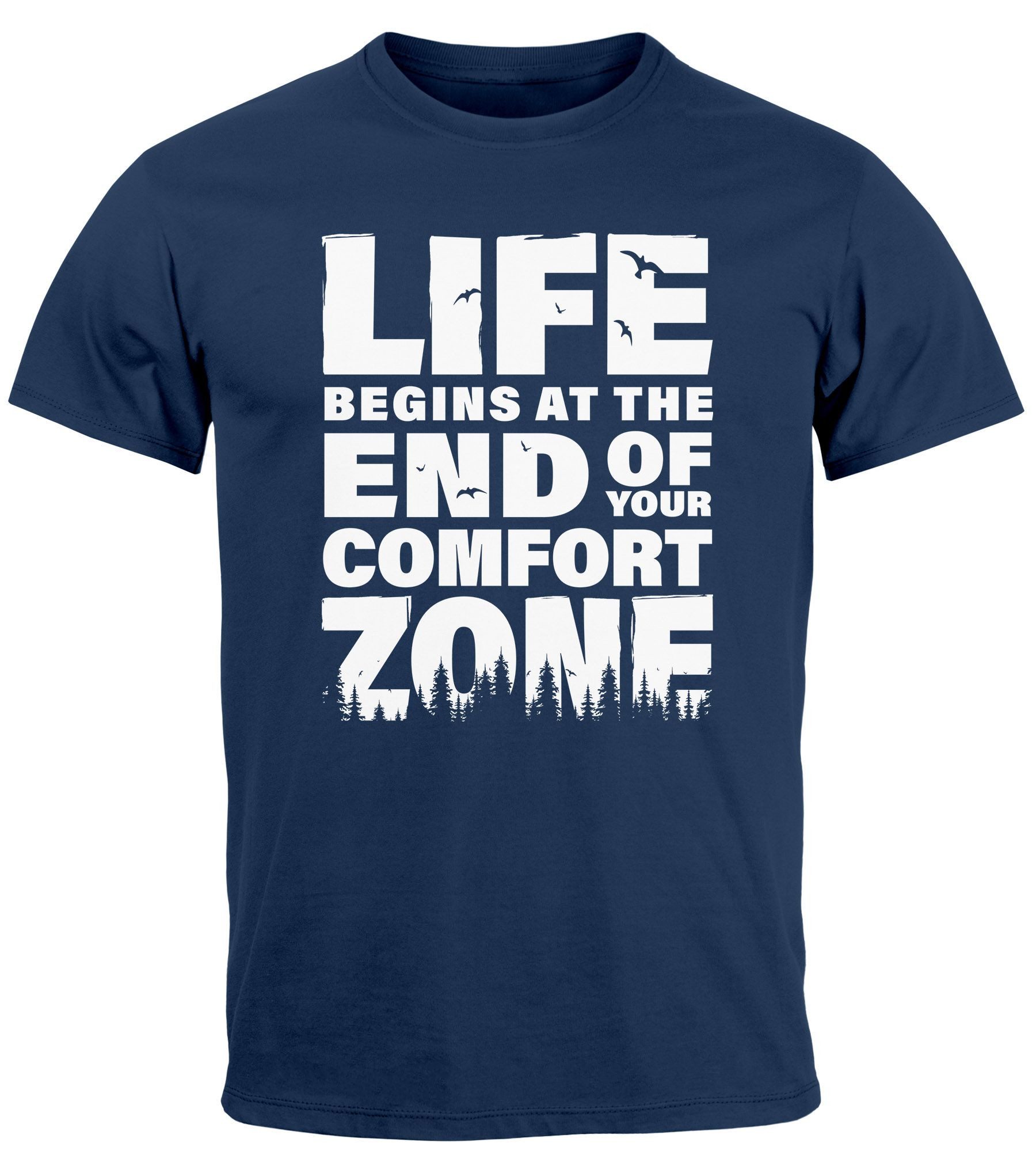 Neverless Print-Shirt Herren T-Shirt Life begins günstig online kaufen