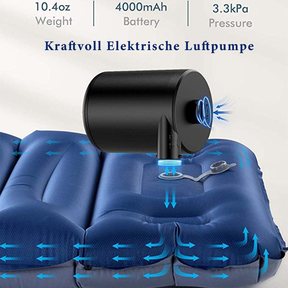 ibettertec Akku-Luftpumpe Elektrische Luftpumpe, 2 in 1 Aufblasen und Entleeren (Tragbare elektrische Luftpumpe USB Wiederaufladbare Pumpe, mit 3 Luftdüse, für Pool Camping), Luftmatratz Schwimmring Schlauchboot Boot