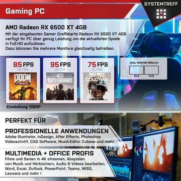 SYSTEMTREFF Basic Gaming-PC (AMD Ryzen 5 7600X, Radeon RX 6500 XT, 16 GB RAM, 512 GB SSD, Luftkühlung, Windows 11, WLAN)