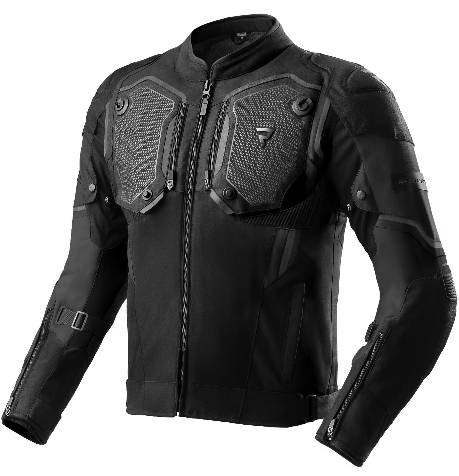 Rebelhorn Motorradjacke Borg 2 wasserdichte Motorrad Textiljacke Rückenprotektor enthalten,Verbindungsreißverschluss,Ellenbogenpro