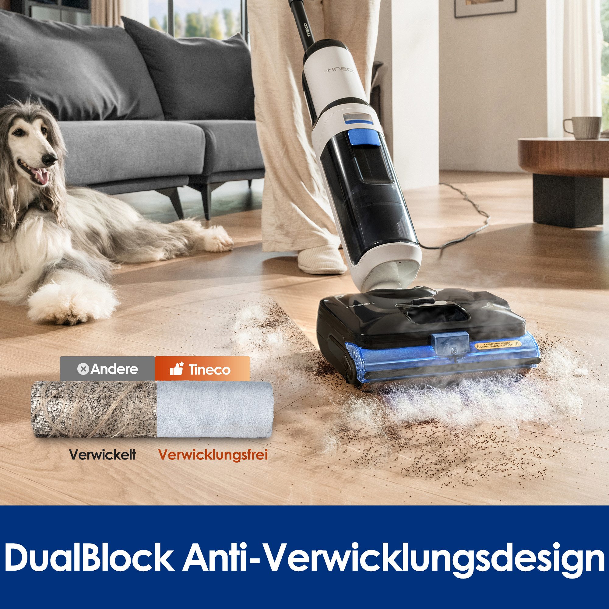 Tineco Nass-Trocken-Sauger FLOOR ONE S6 Stretch Steam Plus Dampfreiniger mit Hochdruck-Dampf, 1140 W, mit 160° Grad hygienischer Dampfreinigung, für Flecken und Tierhaare