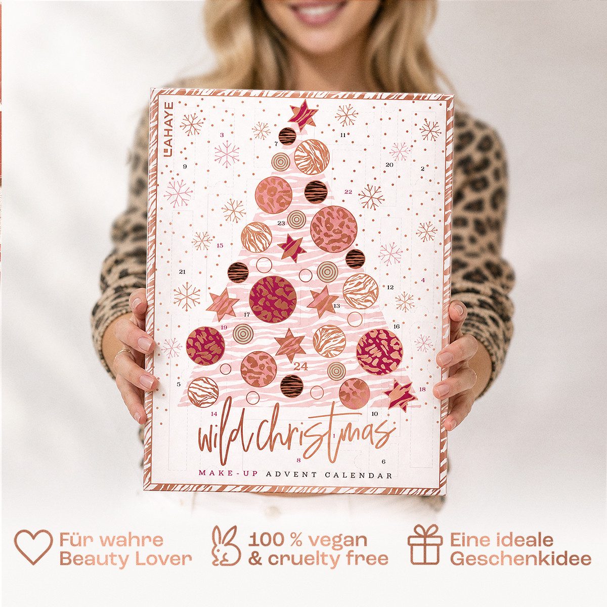 LAHAYE Adventskalender Make-up "WILD X-MAS" 2026, Perfekte Geschenk für Weihnachten (Set), 24 Beauty-Überraschungen – Bild 2 von 5