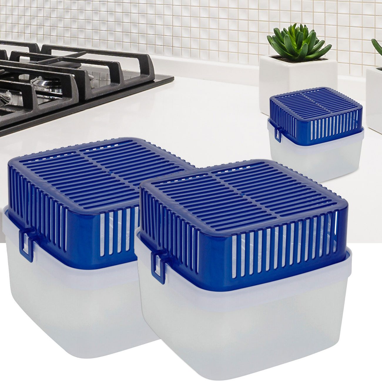 Ultra Fresh ® Luftentfeuchter Schimmel-Stopper Luftentfeuchter 1,8L mit 2x Granulat für Keller & Co., Kann unabhängig vom Stromnetz eingesetzt werden