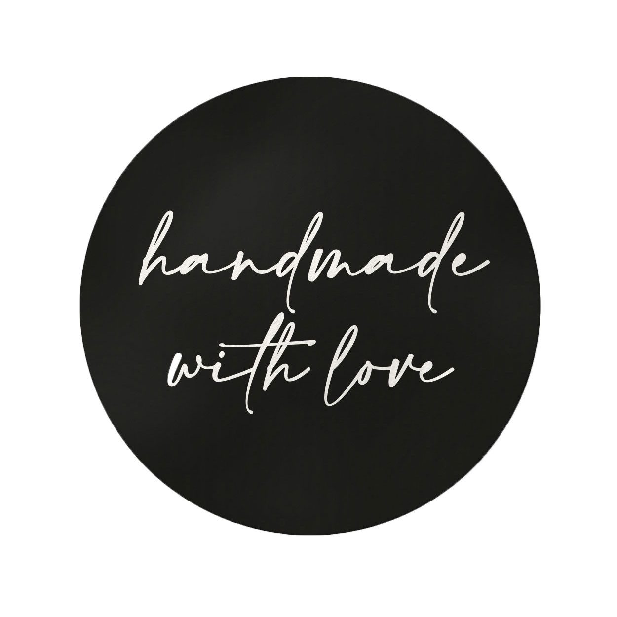 NORDEULE Aufkleber handmade with love, (im Set, 20tlg), runde schwarze Sticker, ideal für Gastgeschenke DIY Verschlussetikett