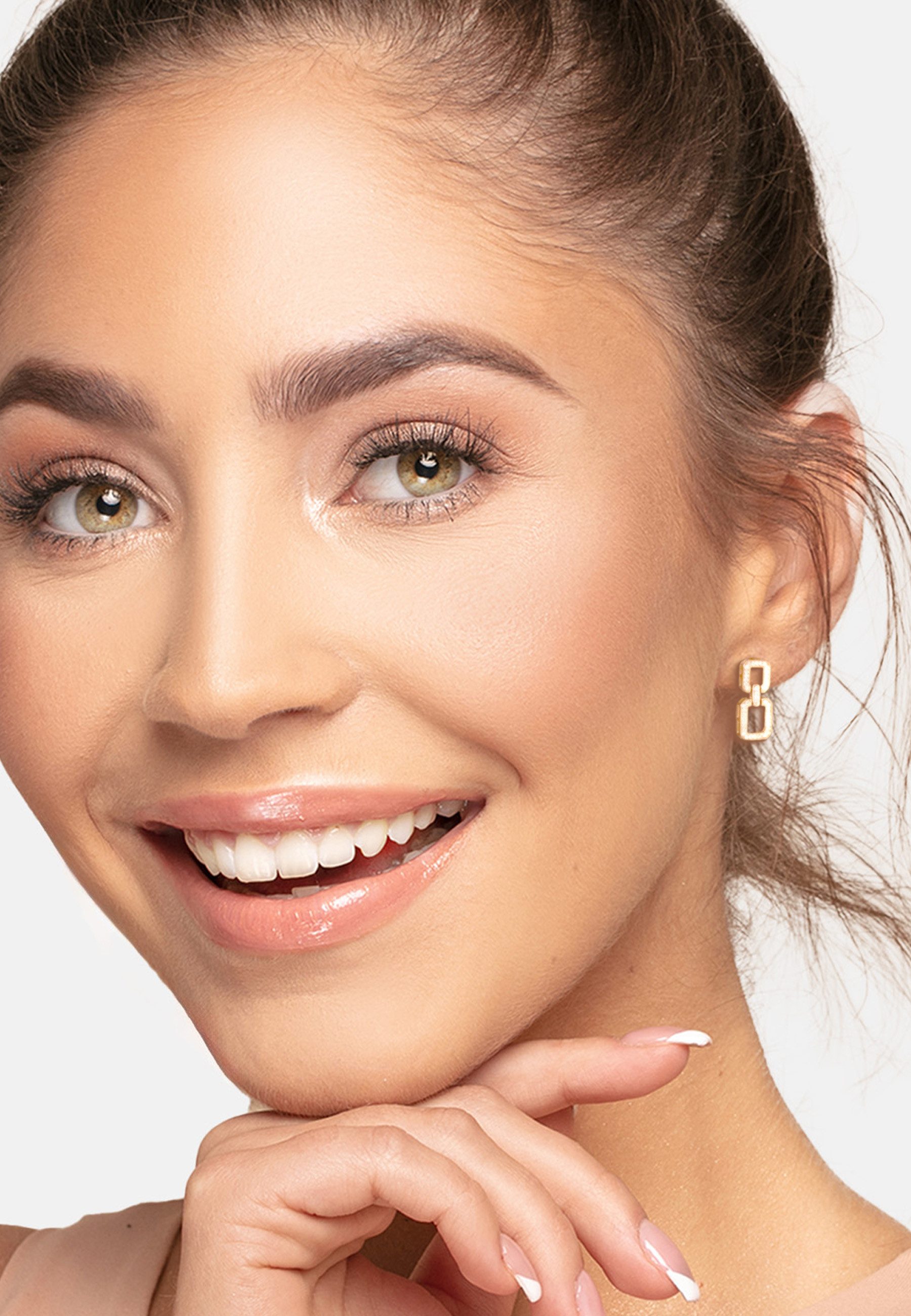 Sofia Milani Paar Ohrhänger Quadrat, 925 Silber Damen Schmuck - E2660