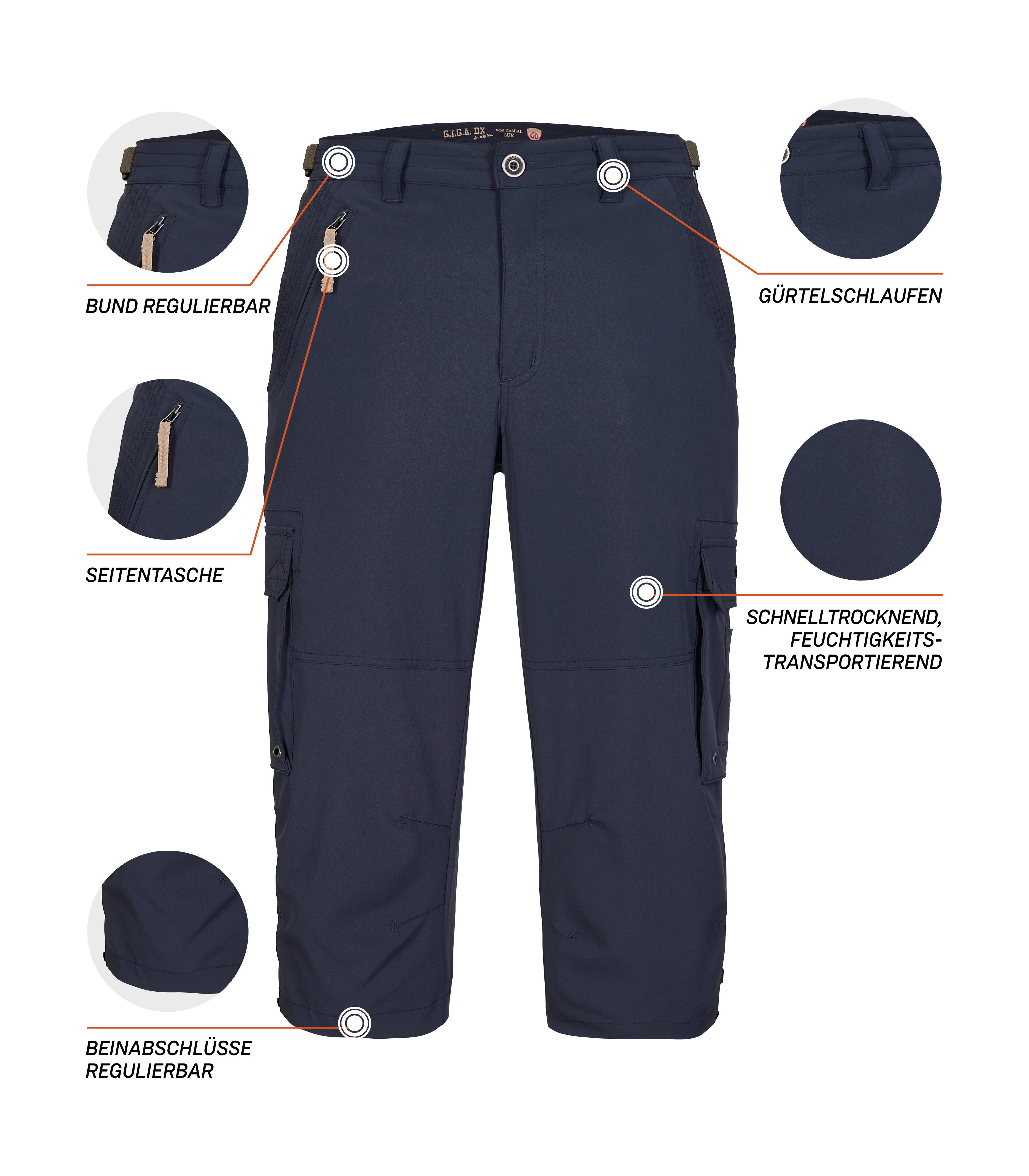 G.I.G.A. DX by killtec 3/4-Hose GS 35 MN PNTS Leichte, schnelltrocknende 3/4 Hose mit verstellbarem Bund und Taschen