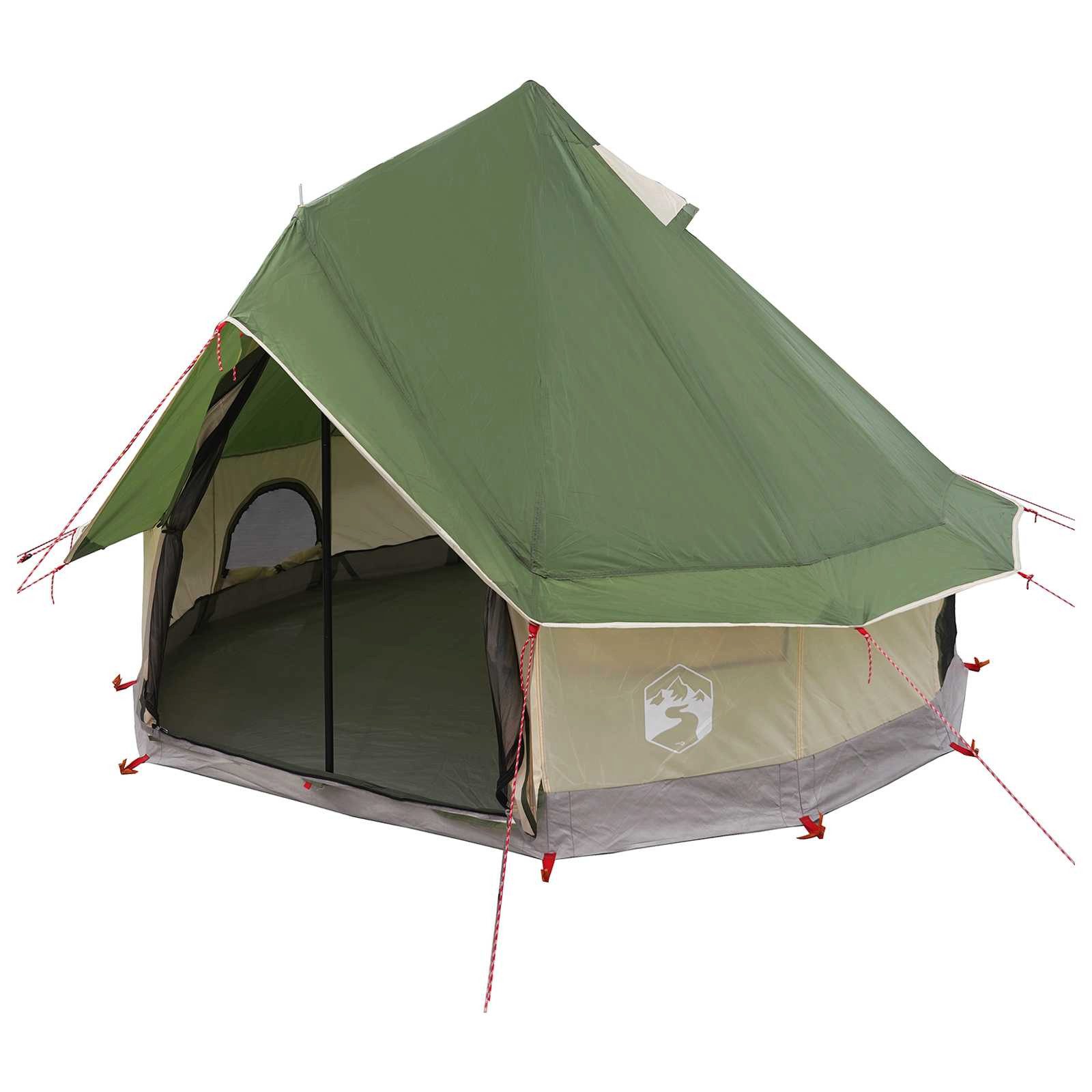 Tipi-Zelt Tipi Zelt mit Dach Grün 250 x 250 cm Polyester und Stahl