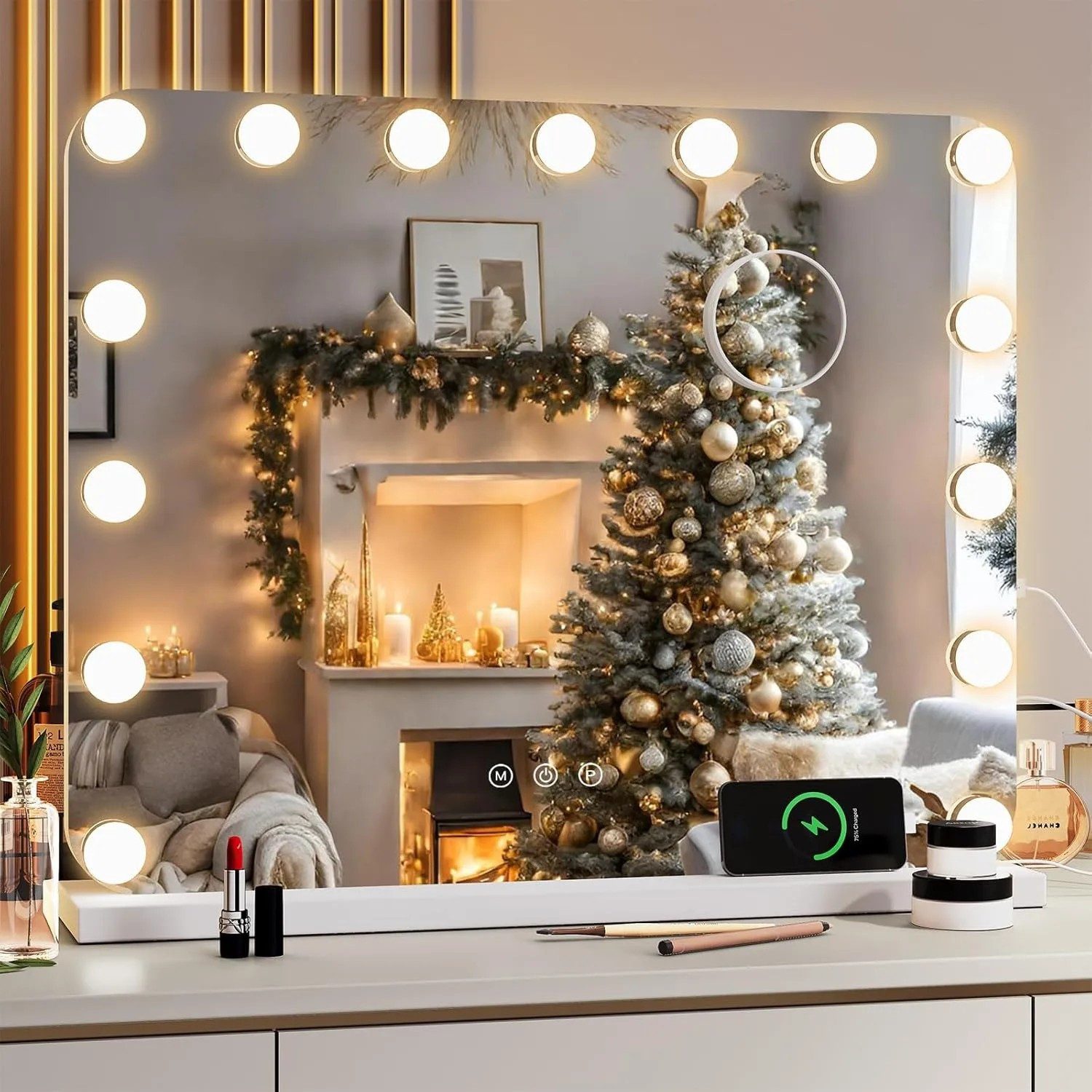 TLGREEN Schminkspiegel mit Beleuchtung, (58x46cm,Hollywood Spiegel,15LED,3 günstig online kaufen