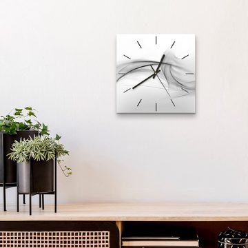 DEQORI Wanduhr 'Rauchige Nebelschwaden' (Glas Glasuhr modern Wand Uhr Design Küchenuhr)