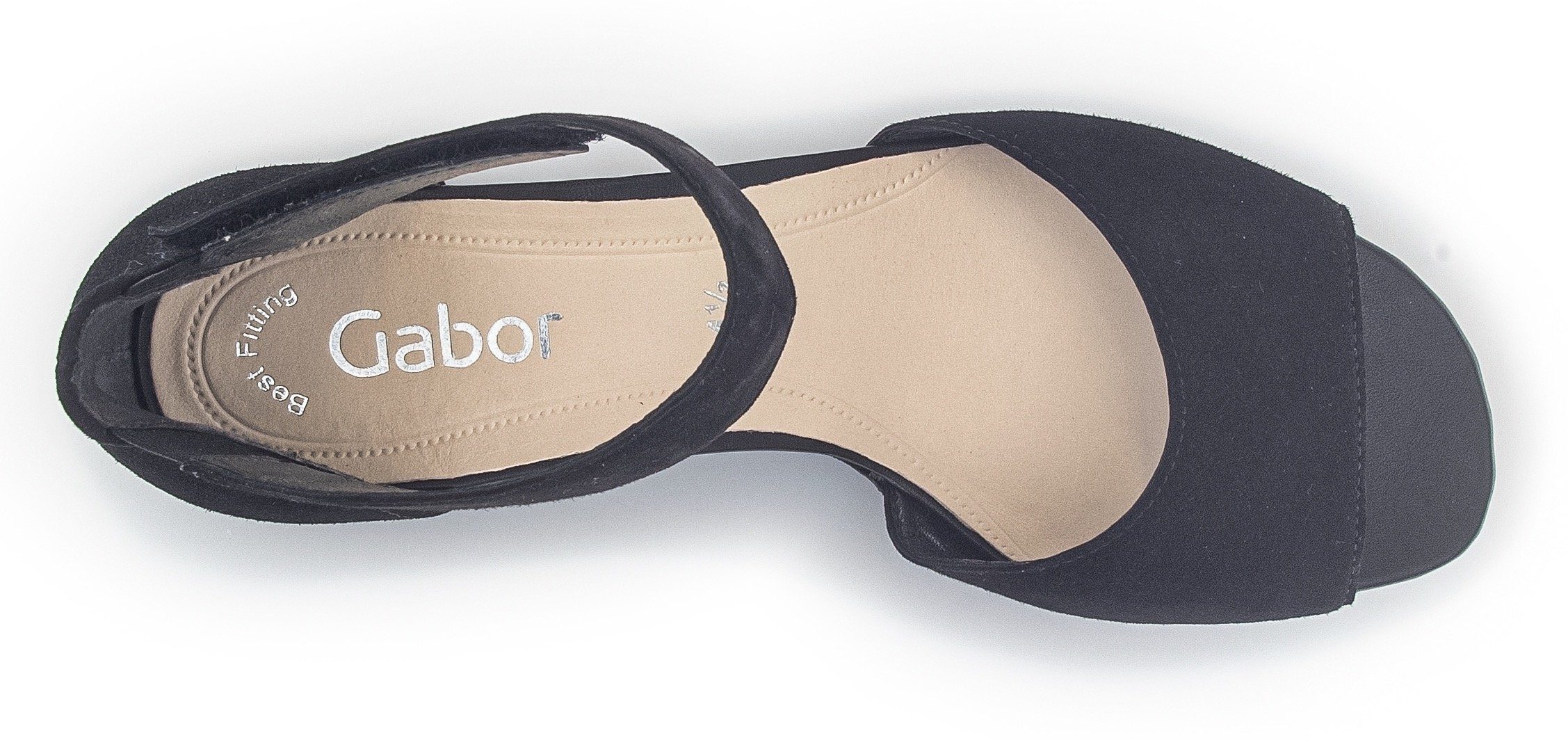 Klettverschluss schwarz mit Gabor regulierbarem Sandalette