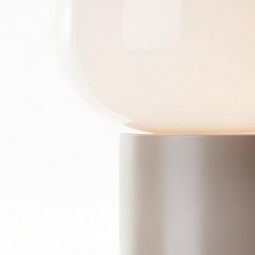 Lightbox Tischleuchte, ohne Leuchtmittel, Tischleuchte mit weißem Glas, 27 cm Höhe, E27, taupe