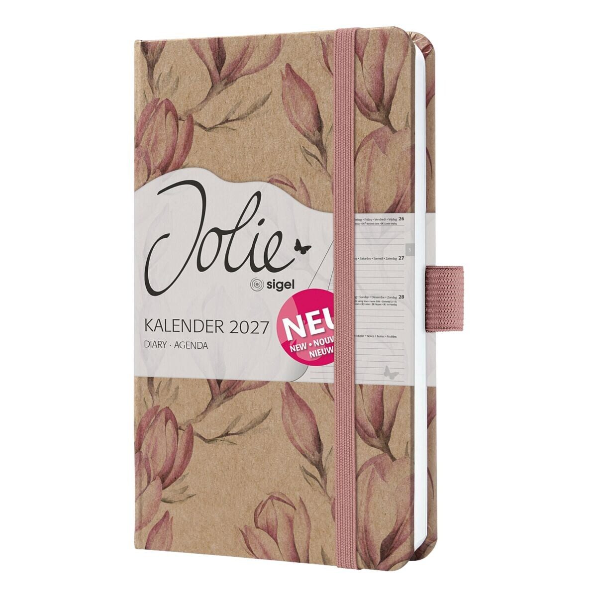 Sigel Buchkalender Jolie Magnolia Dreams Hardcover, für 2027, 1 Woche = 2 Seiten