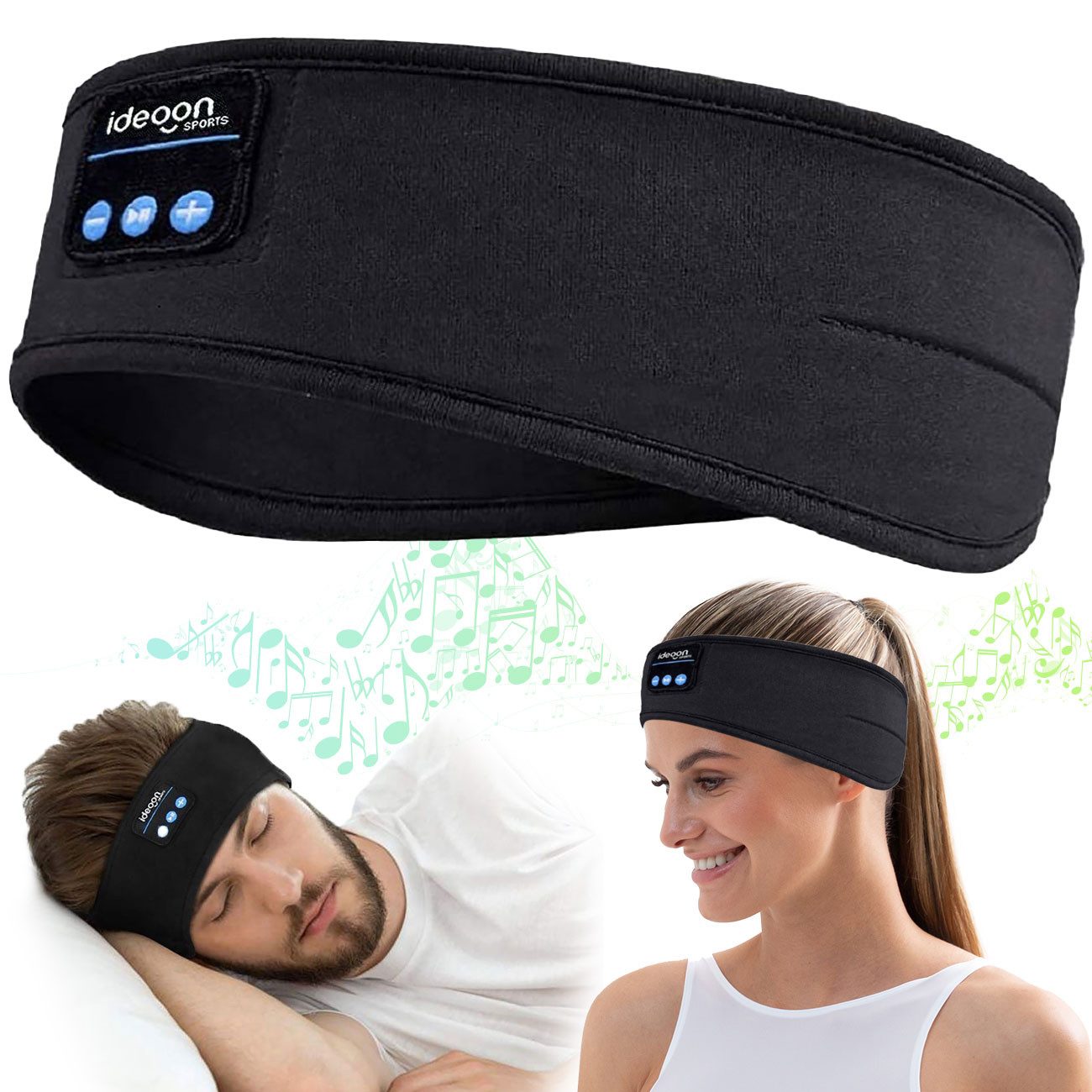 shop'n smile ideoon Kopfhörer-Stirnband Bluetooth 5.4 Freisprecher & Sprachsteuerung Bluetooth-Kopfhörer (Unterstützt Google Assistant und Siri von Apple, Kabellos, 13 Std. Spieldauer, Reichweite bis 20 m, Sendeleistung 3 dBm)