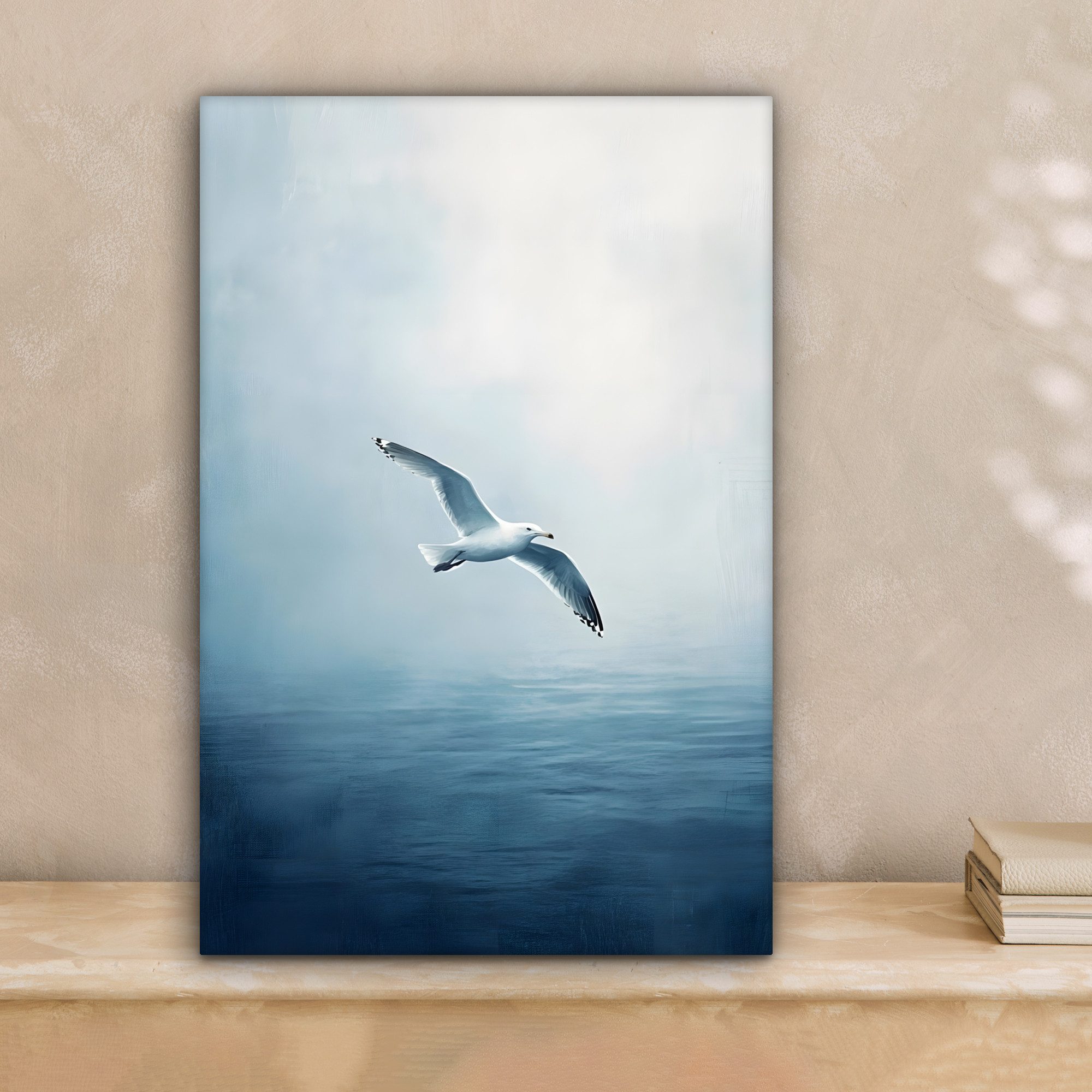 OneMillionCanvasses® Leinwandbild Möwe - Weiß - Meer - Neblig, Fotodruck (1 günstig online kaufen