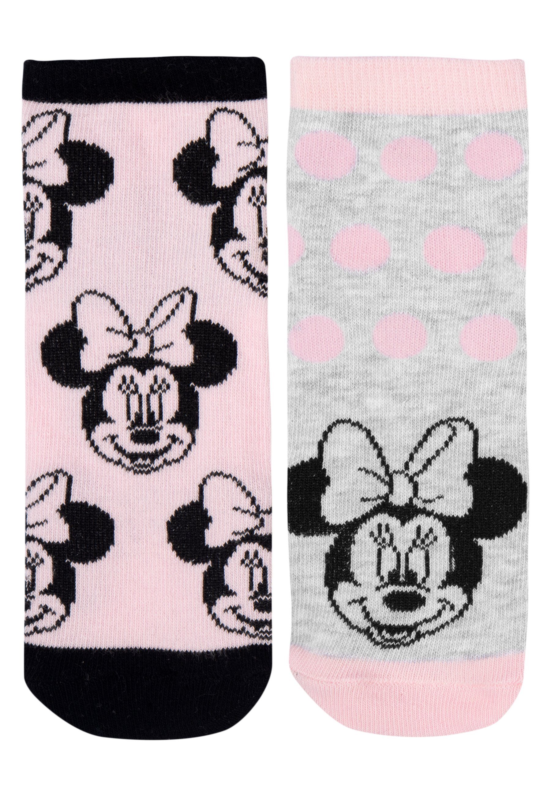 United Labels® Socken Disney Minnie für Rosa/Grau (5er Mädchen Pack) Mouse Socken