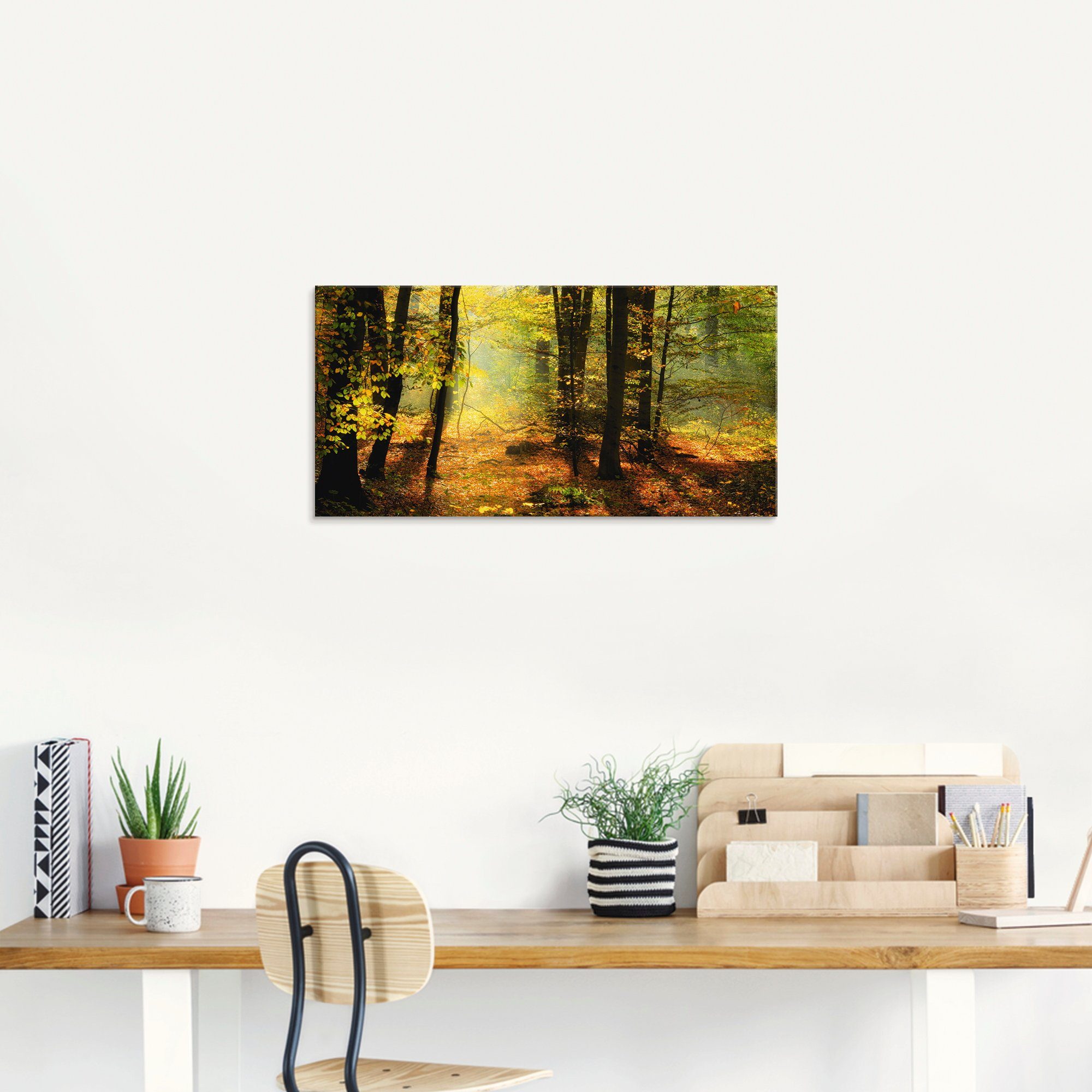 Artland Glasbild »Herbstlicht im Wald«, Wald (1 Stück)-kaufen
