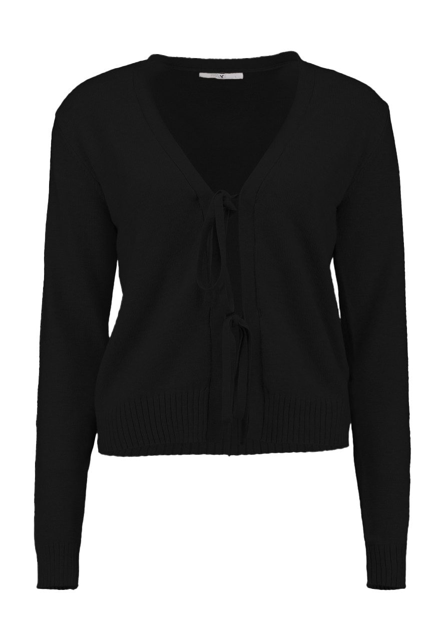 HaILY’S Cardigan Mit Bindebändern V Ausschnitt Feinstrick Rippbund LS V CD Be44cci